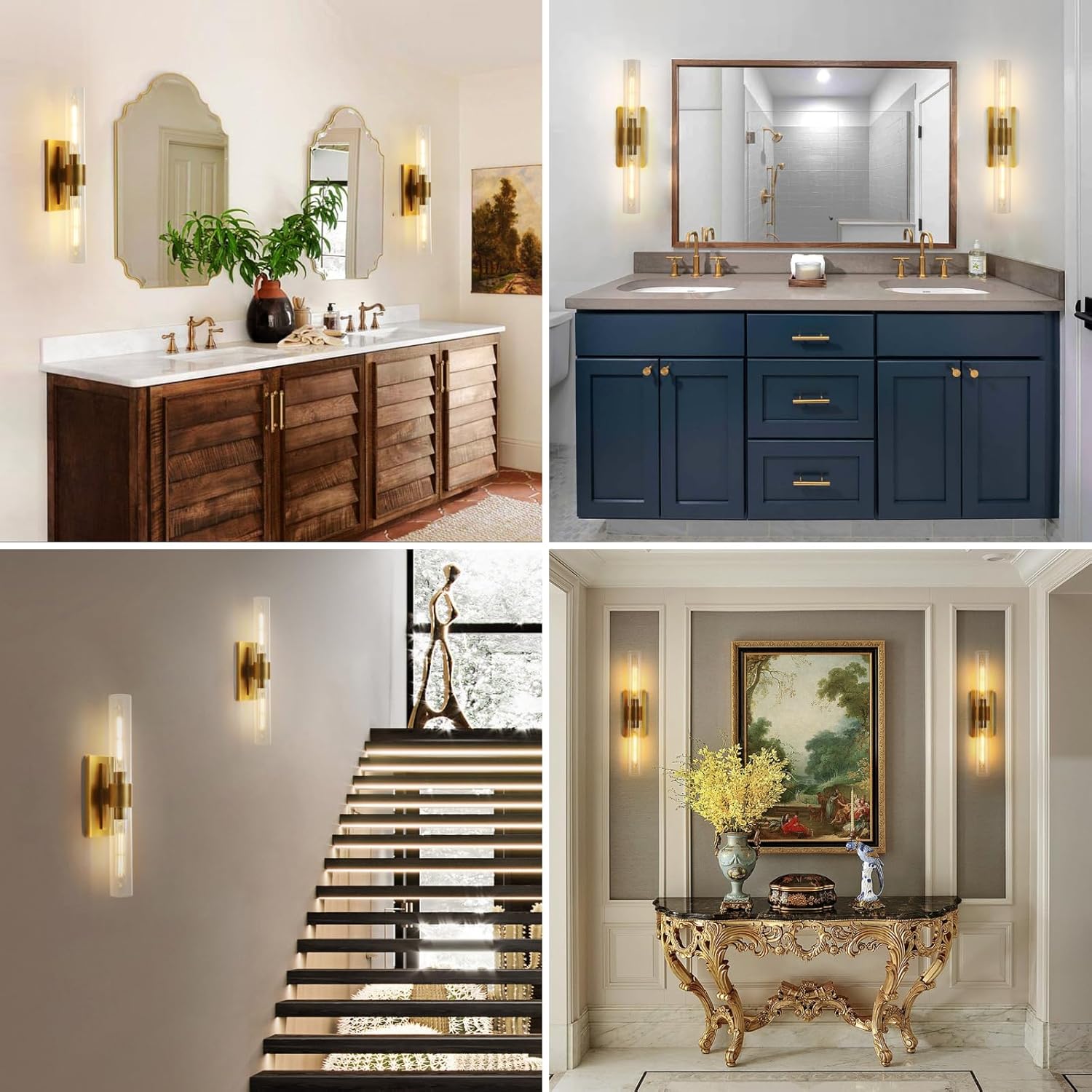 Modern Glass Wall Sconces 24.8in