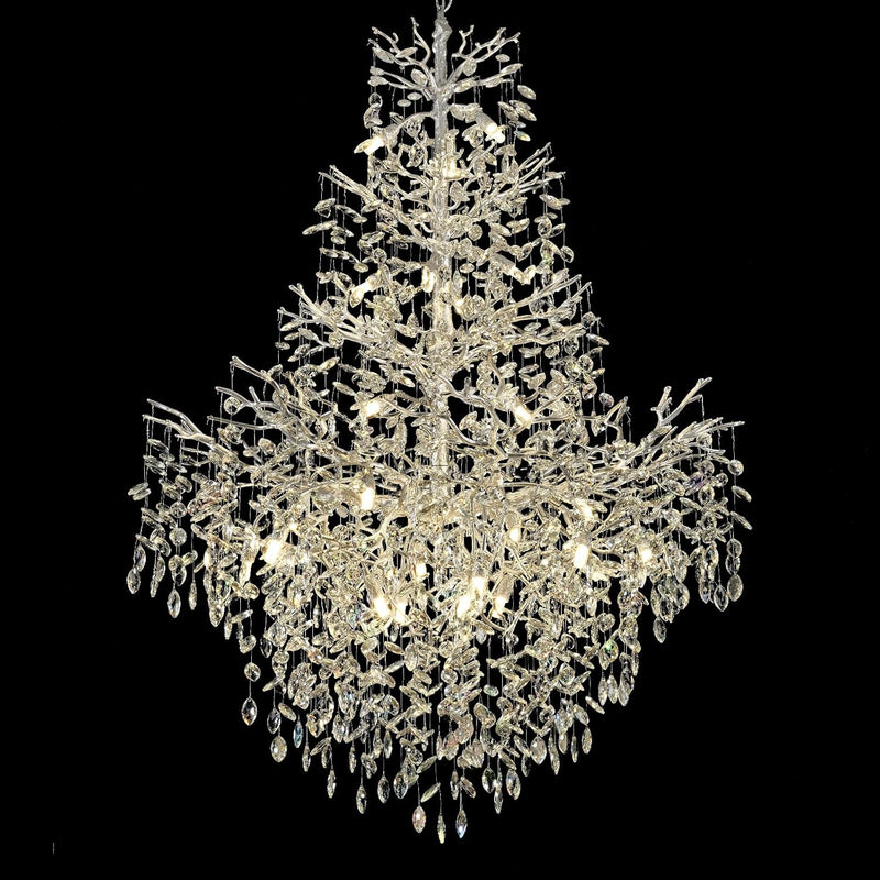 $5000+ Purchase Gift | H65" Silver Tree Branch Crystal High Ceilings Chandeliers