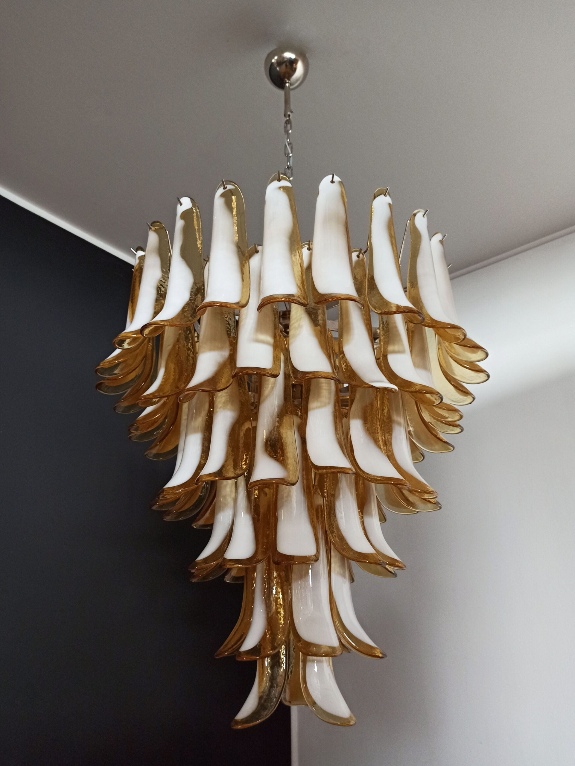 Murano Chandelier 75 Caramel-Colored Petal Glass