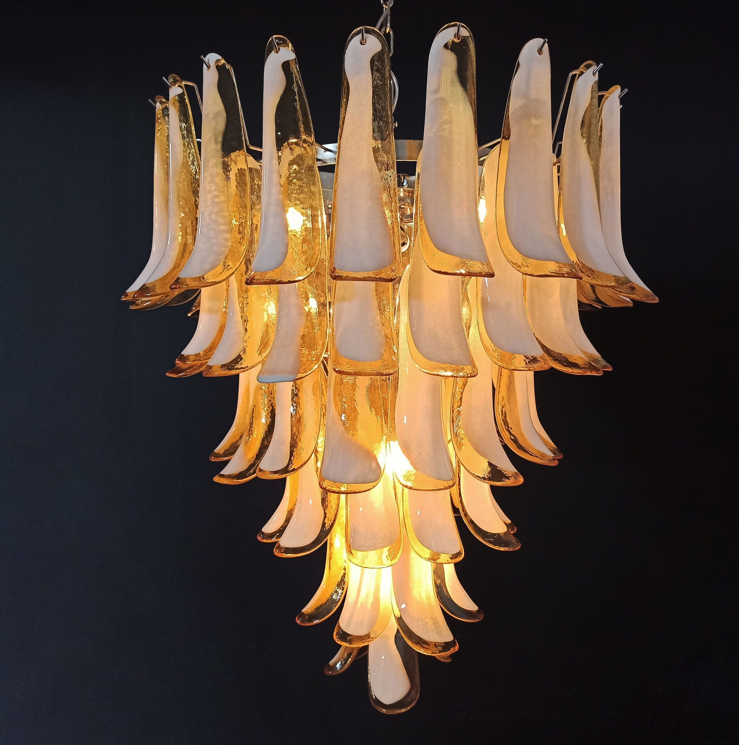 Murano Chandelier 75 Caramel-Colored Petal Glass