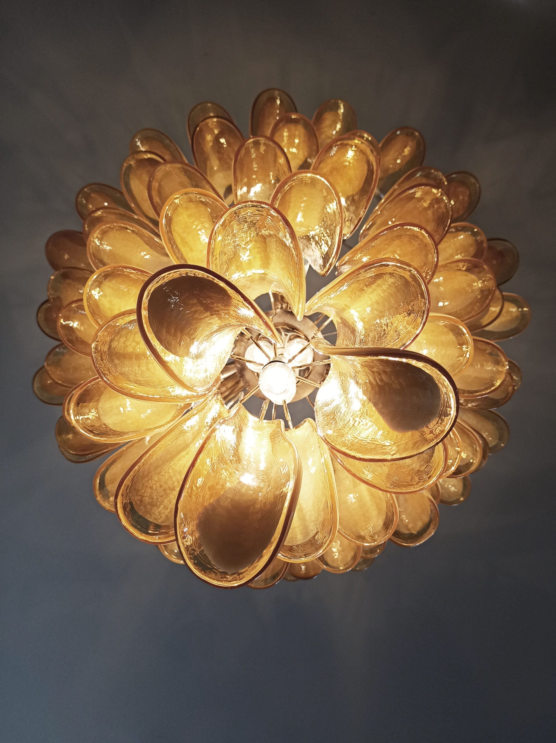 Murano Chandelier 75 Caramel-Colored Petal Glass