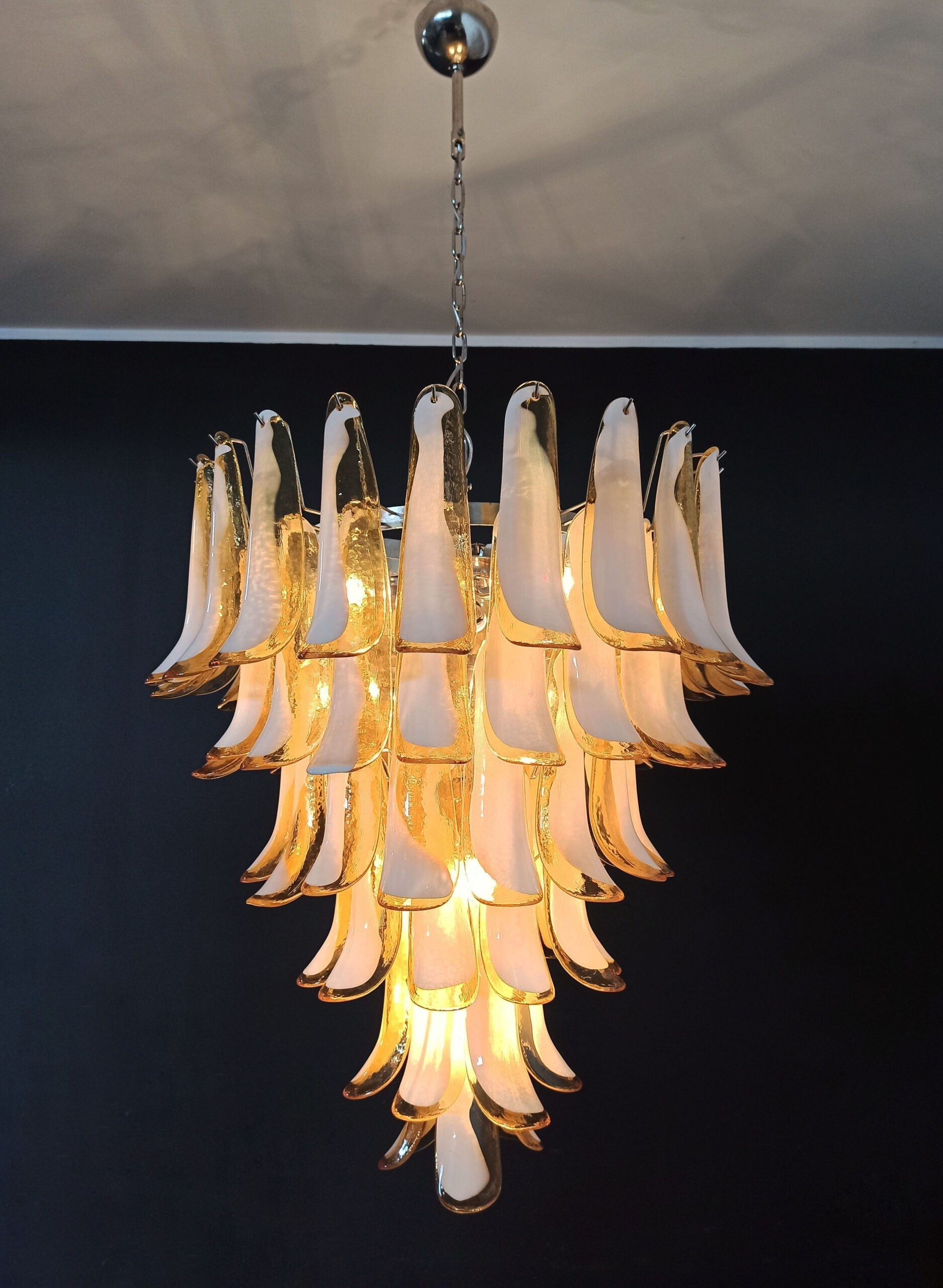 Murano Chandelier 75 Caramel-Colored Petal Glass
