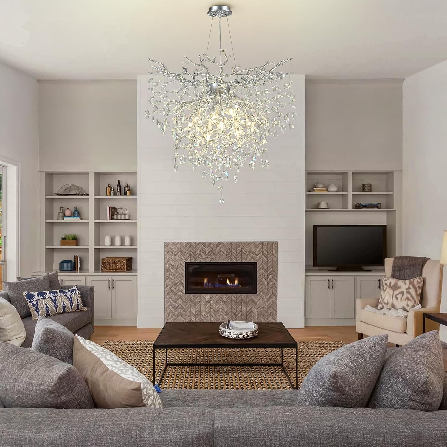 Solara Round Tree Branch Chandelier 24" 32" 40" Tree Branch