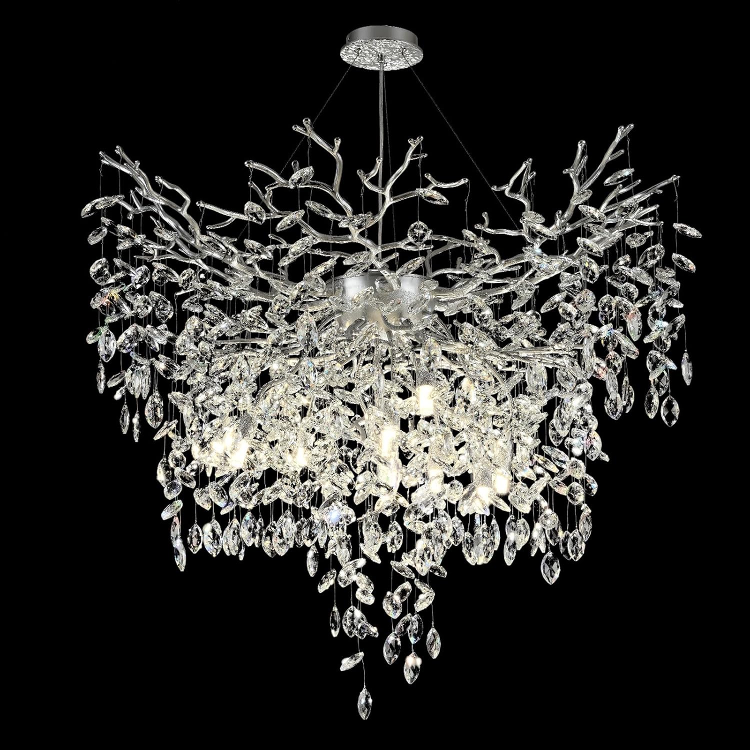 Solara Round Tree Branch Chandelier 24" 32" 40" Tree Branch