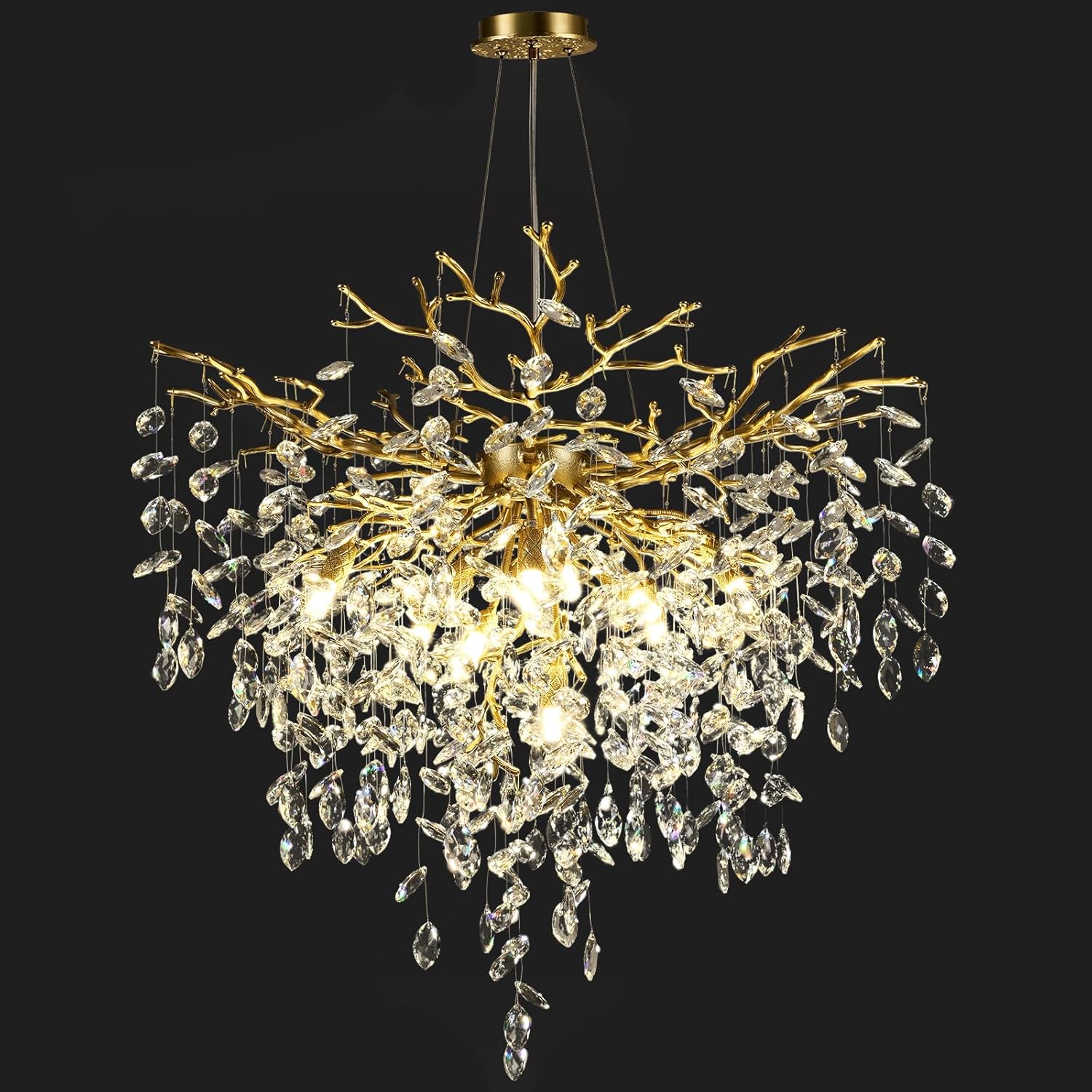 Solara Round Tree Branch Chandelier 24" 32" 40" Tree Branch