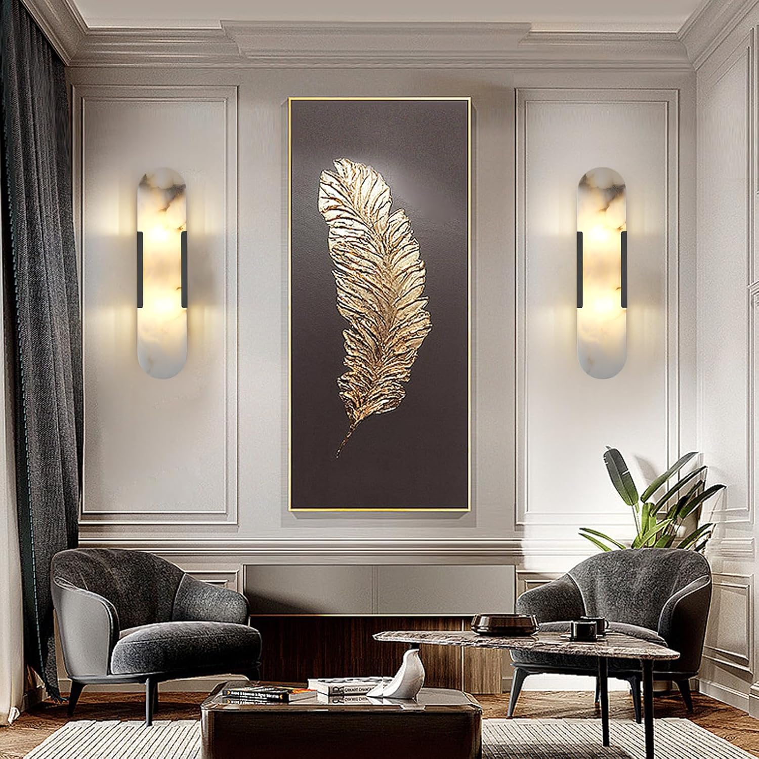 Trinidad Alabaster Wall Sconces 14" 20"