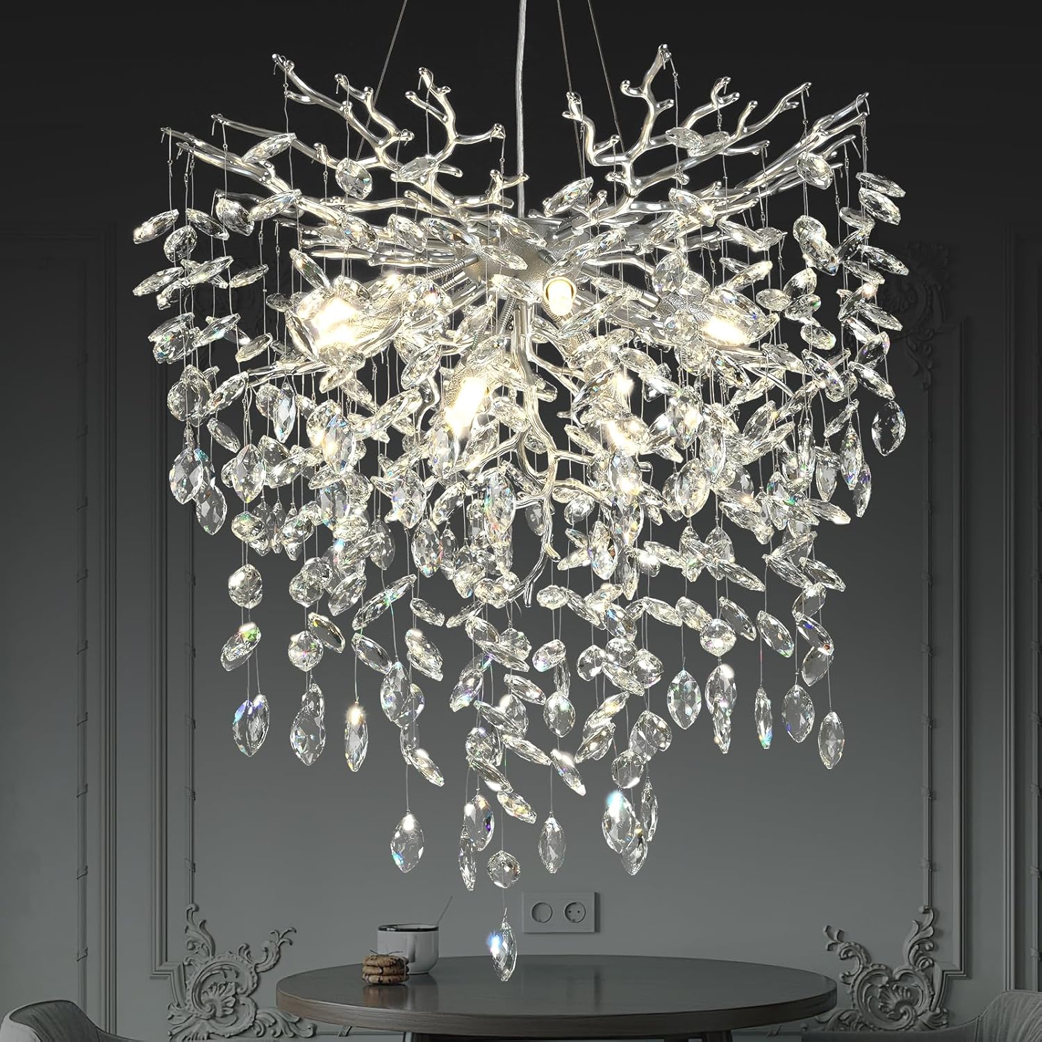 Solara Round Tree Branch Chandelier 24" 32" 40" Tree Branch