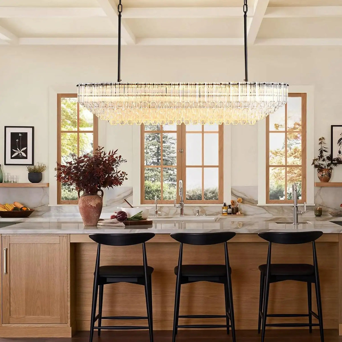 $5000+ Purchase Gift | Clear Glass Linear Chandelier 43"