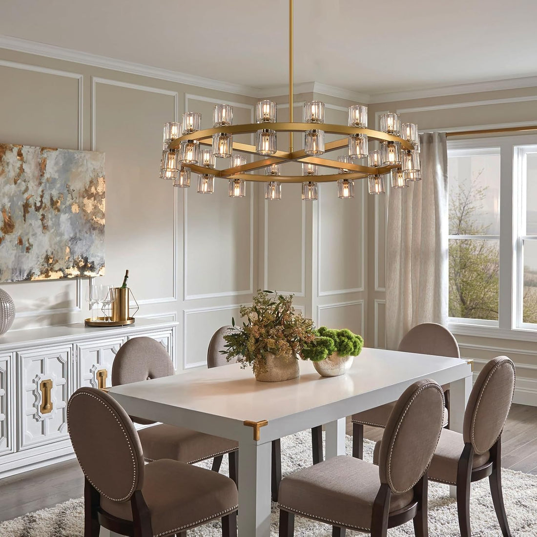 Arcachon Modern Crystal Round Chandelier 36"