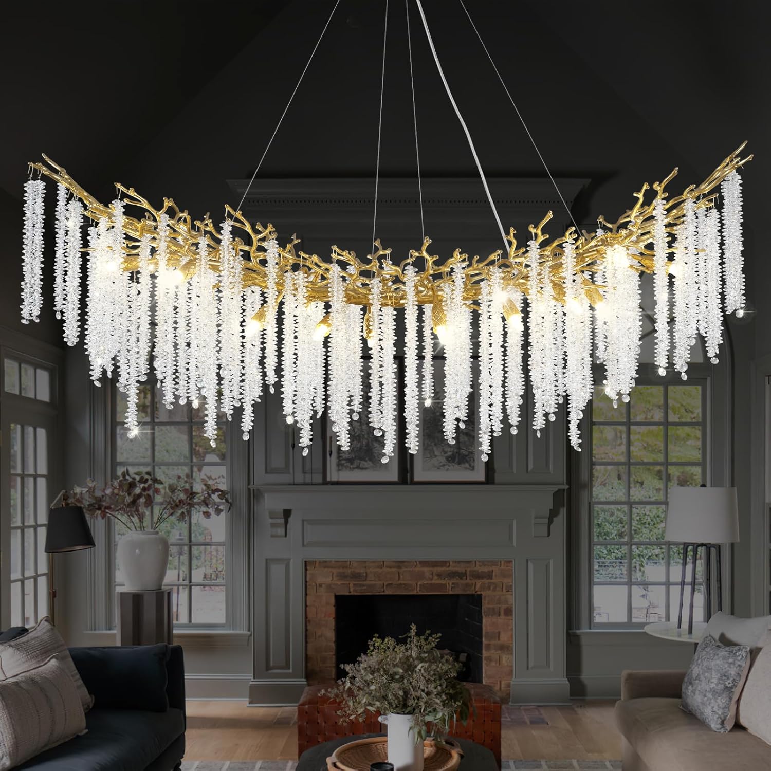 Gold Tree Branches Chandelier - Fast Delivery-1-Luxehomezone