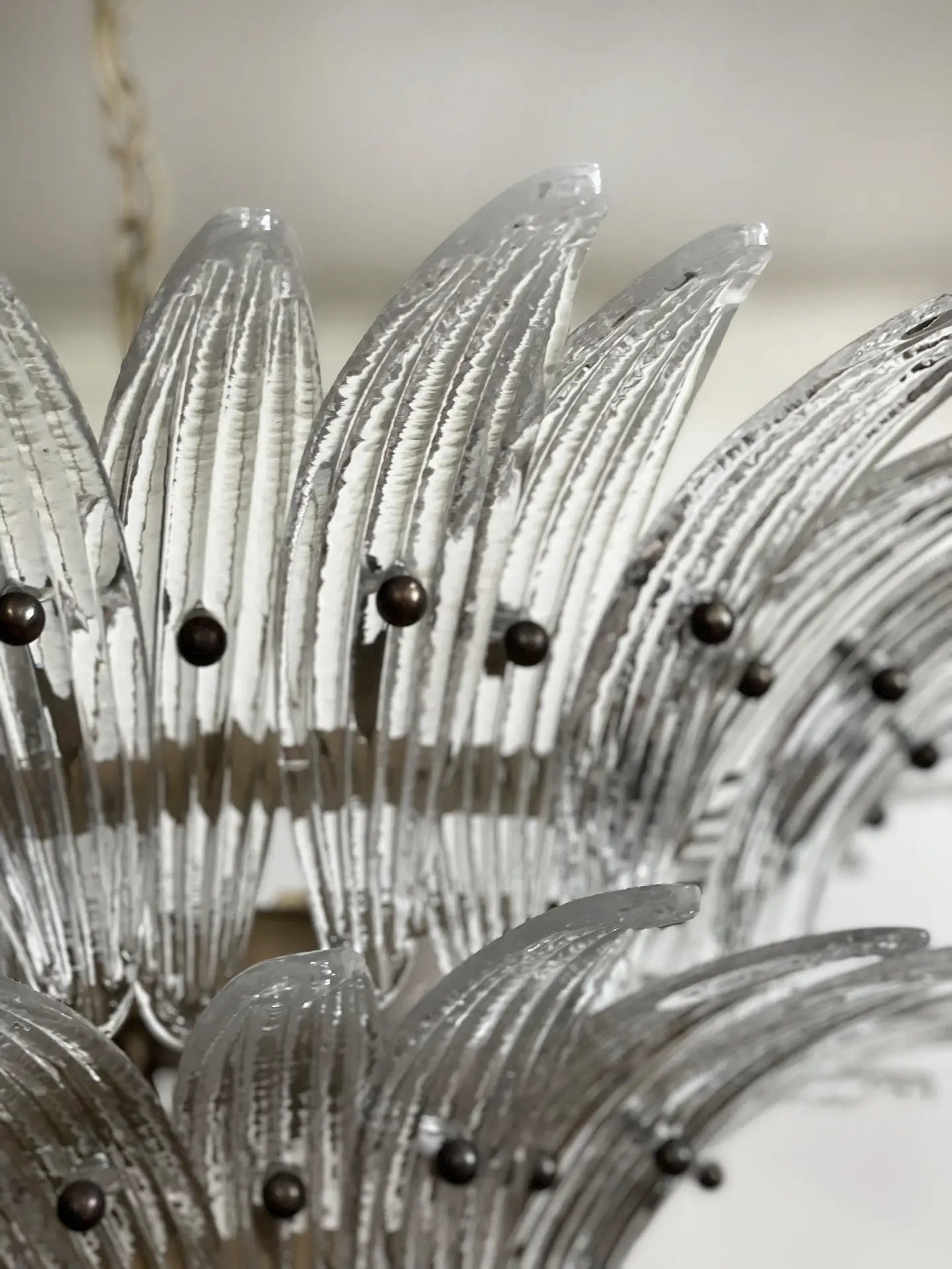 Murano Chandelier 58 Clear Palmette Glass
