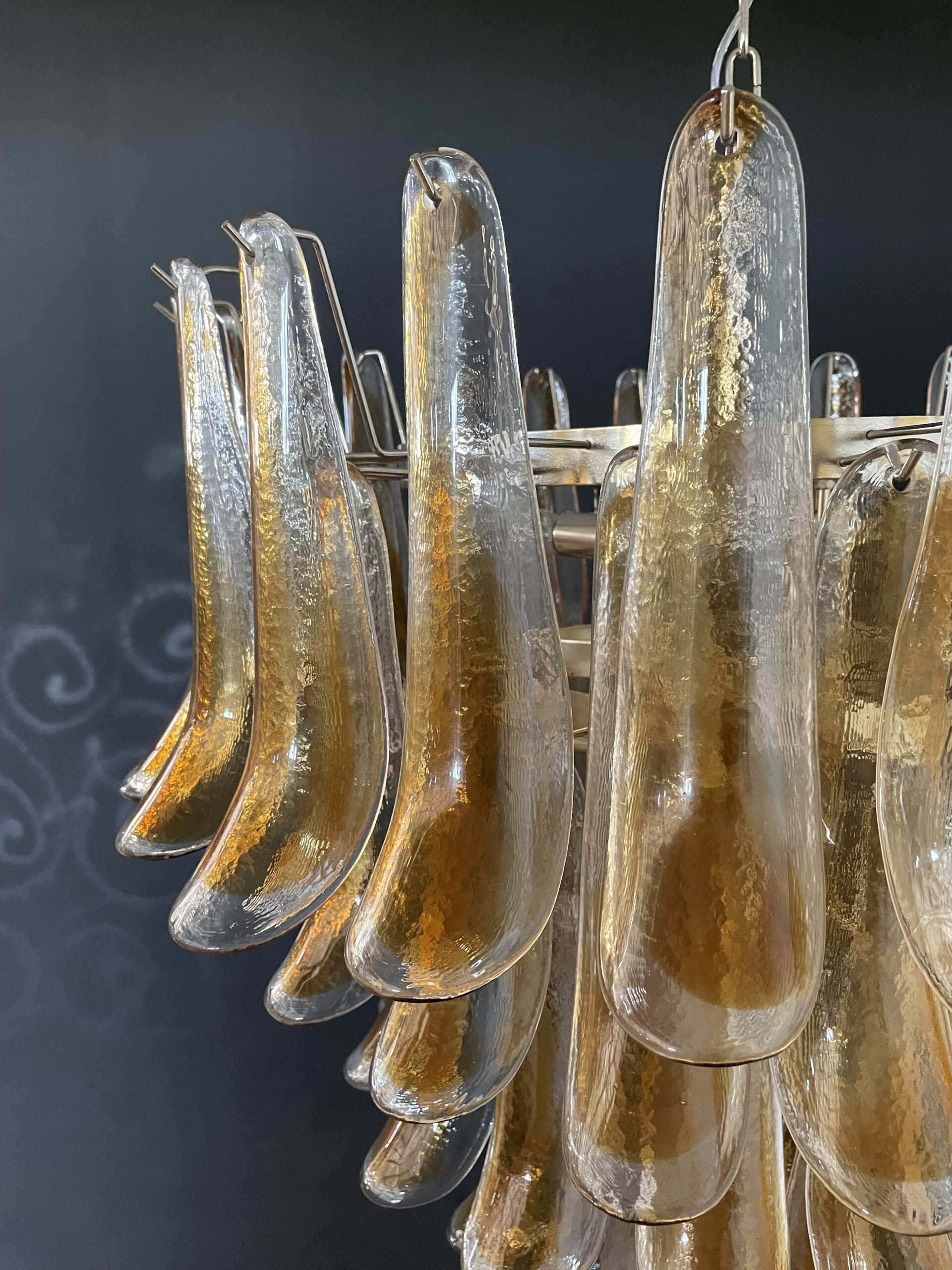 Murano Chandelier 75 Yellow Petal Glass