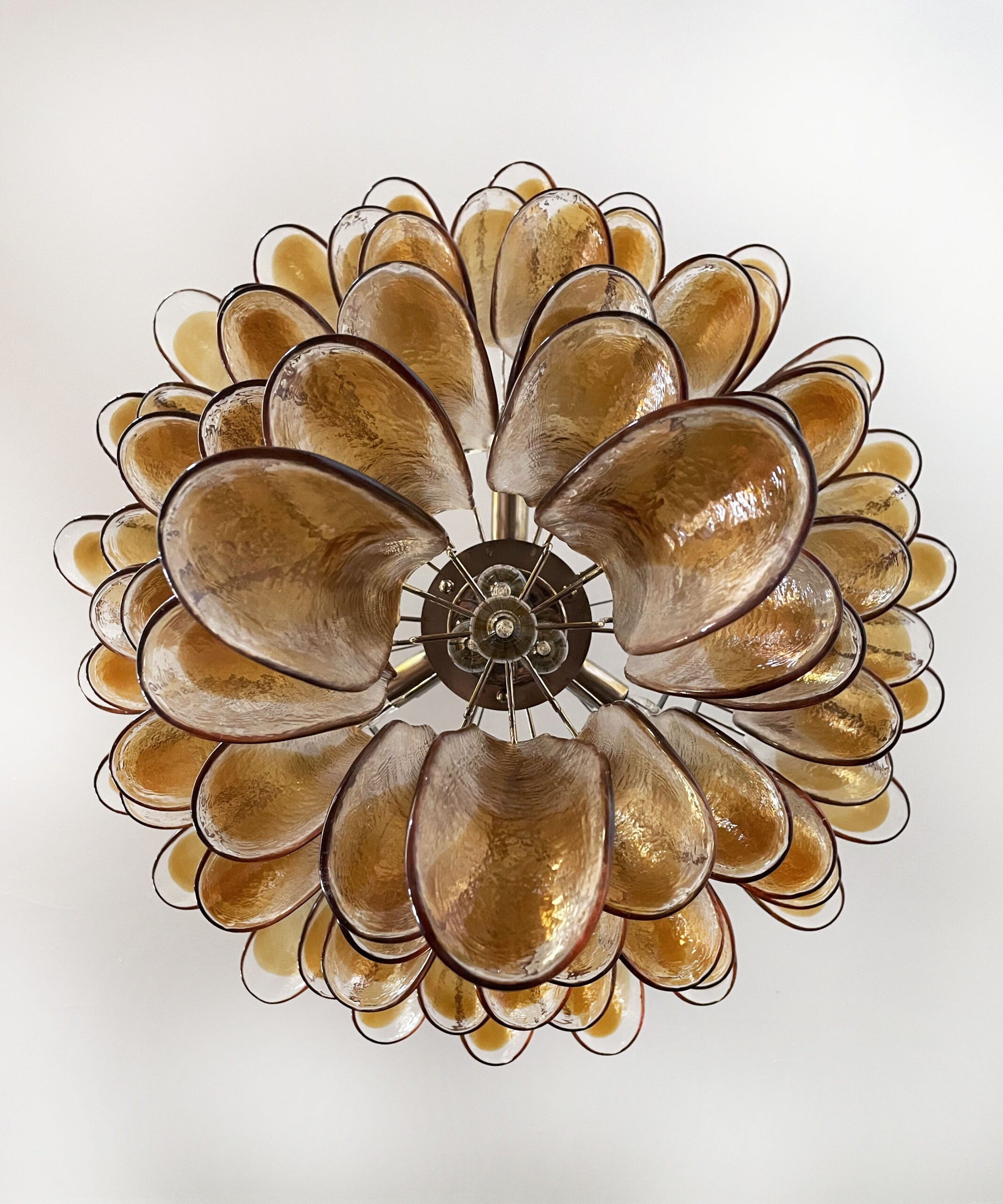 Murano Chandelier 75 Yellow Petal Glass