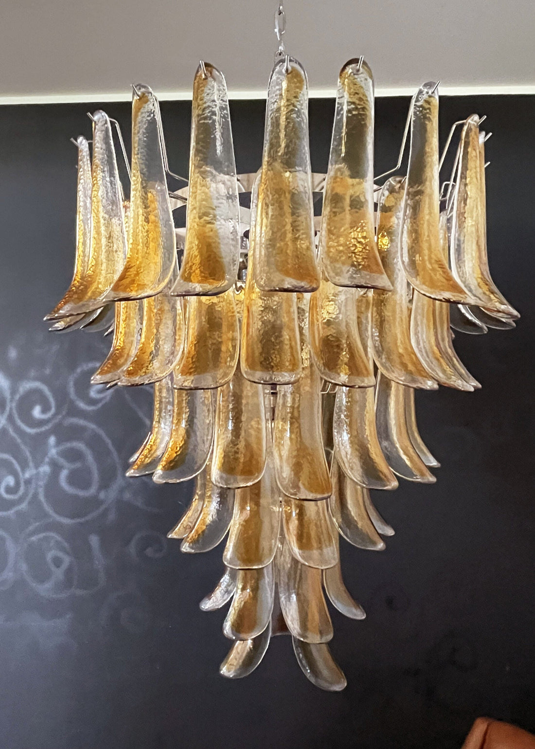Murano Chandelier 75 Yellow Petal Glass