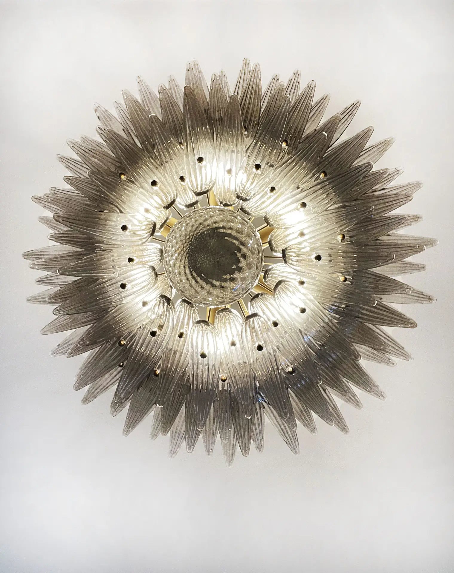 Murano Chandelier 104 Smoky Colored Palmette Glass