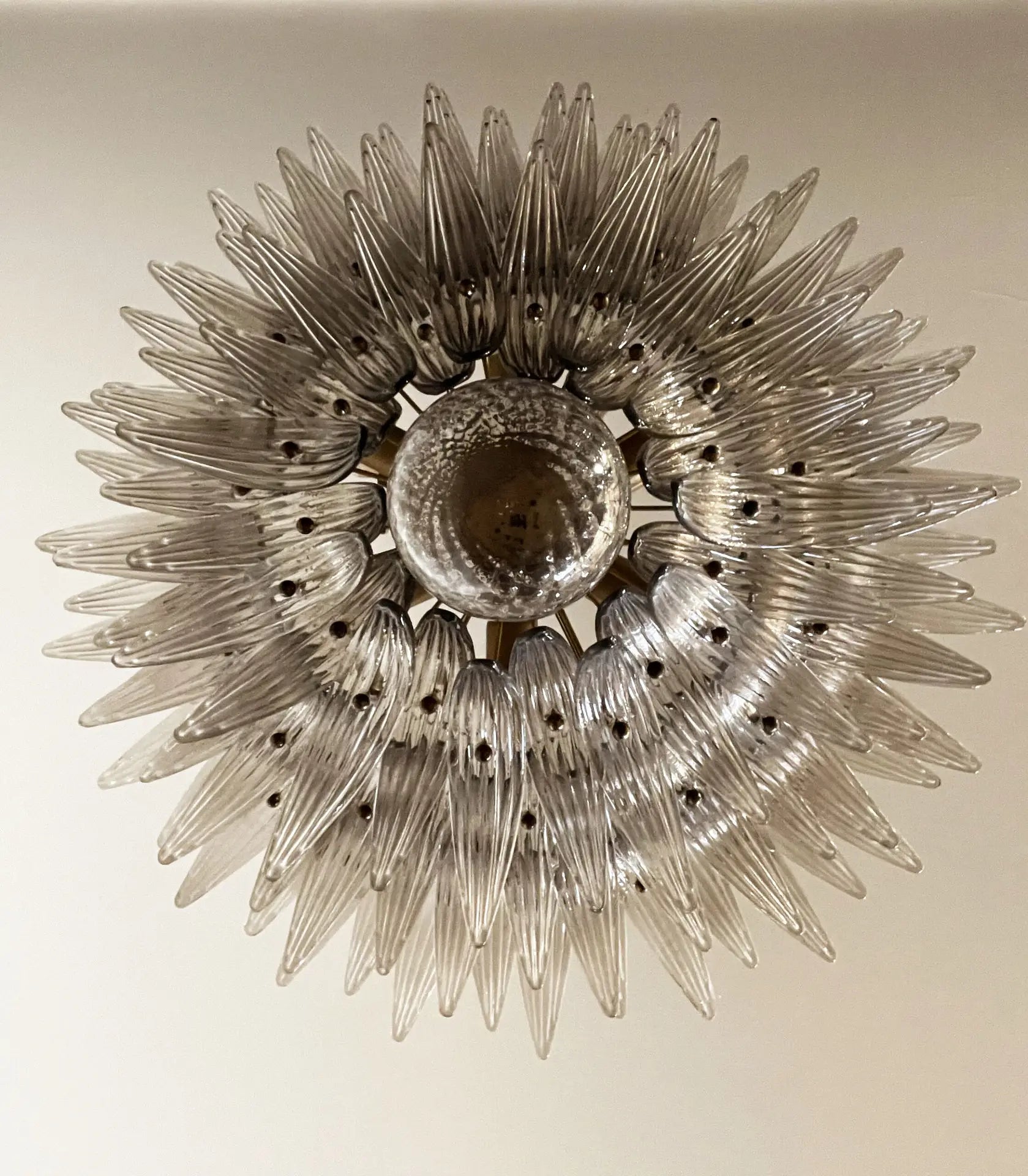 Murano Chandelier 104 Smoky Colored Palmette Glass