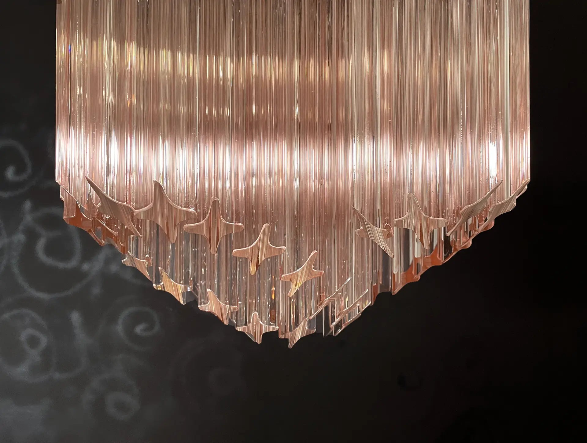 Murano Chandelier 60 Pink Prism Glass