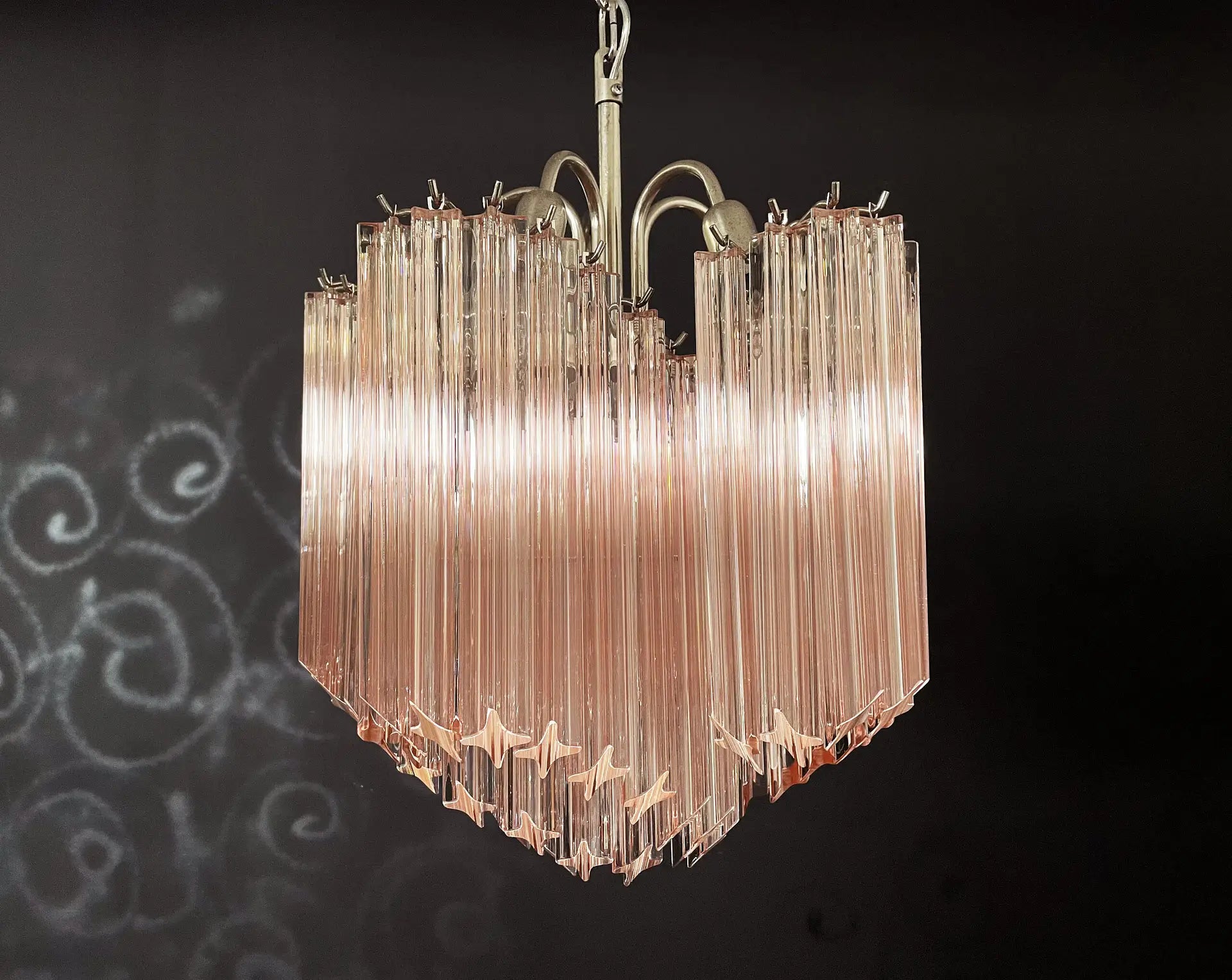 Murano Chandelier 60 Pink Prism Glass