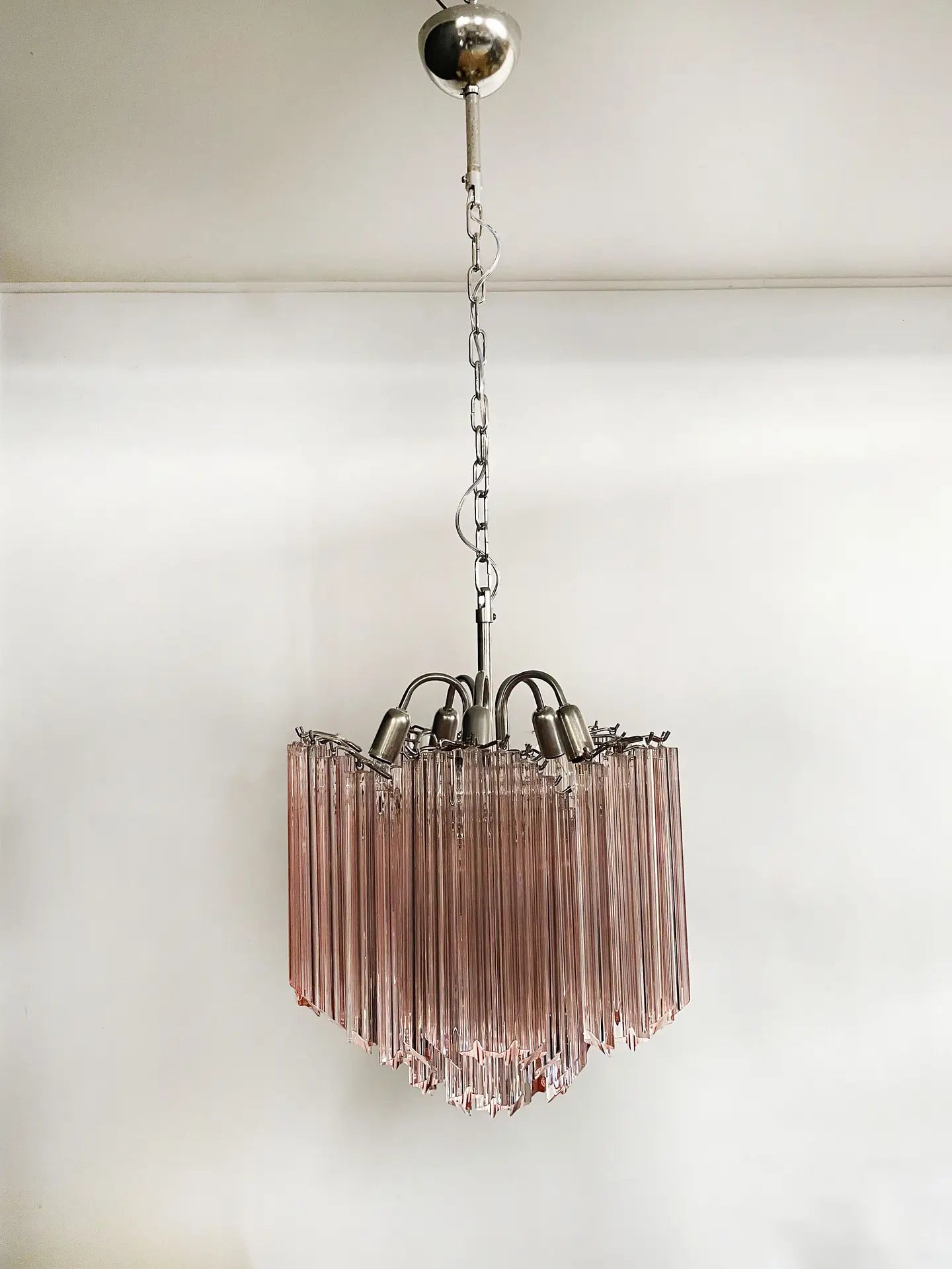 Murano Chandelier 60 Pink Prism Glass