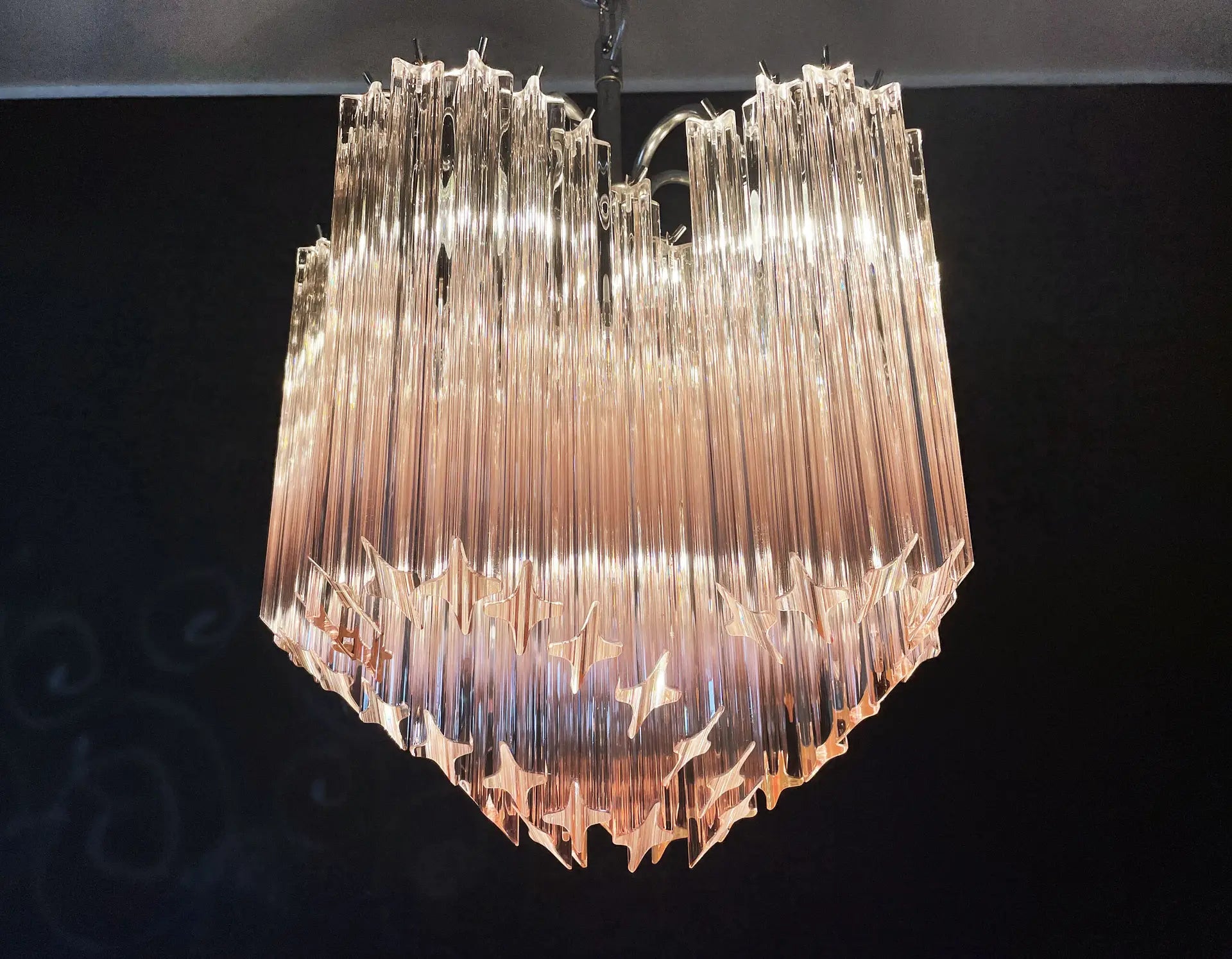 Murano Chandelier 60 Pink Prism Glass
