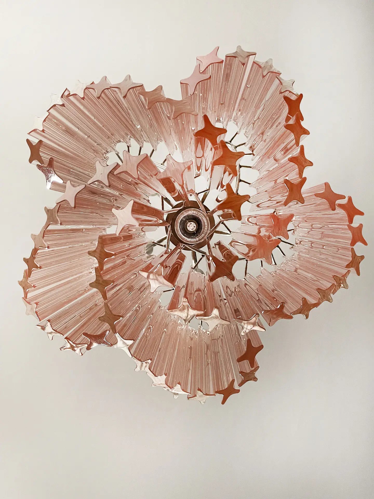 Murano Chandelier 60 Pink Prism Glass