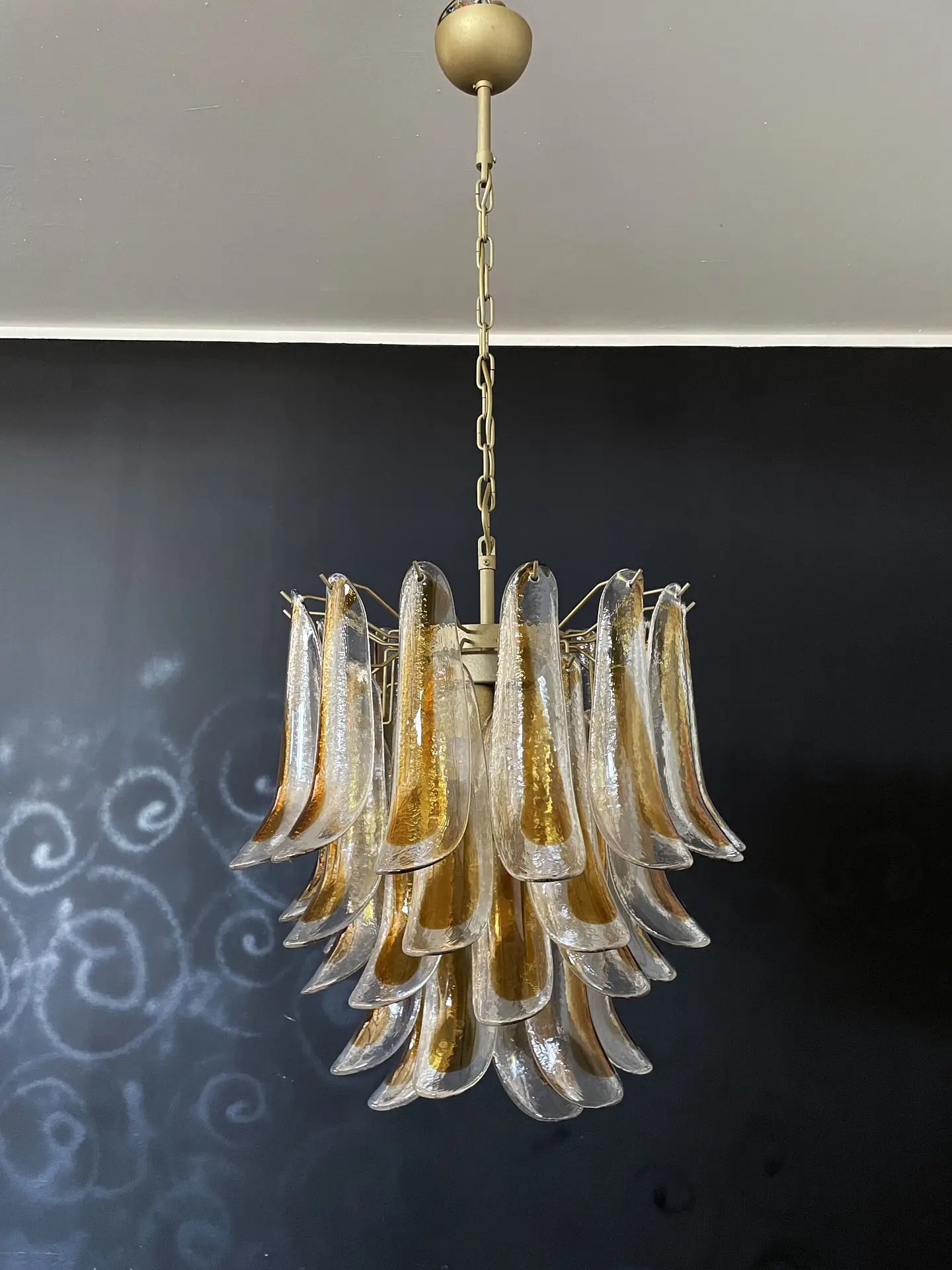 Murano Chandelier 41 Yellow Petal Glass