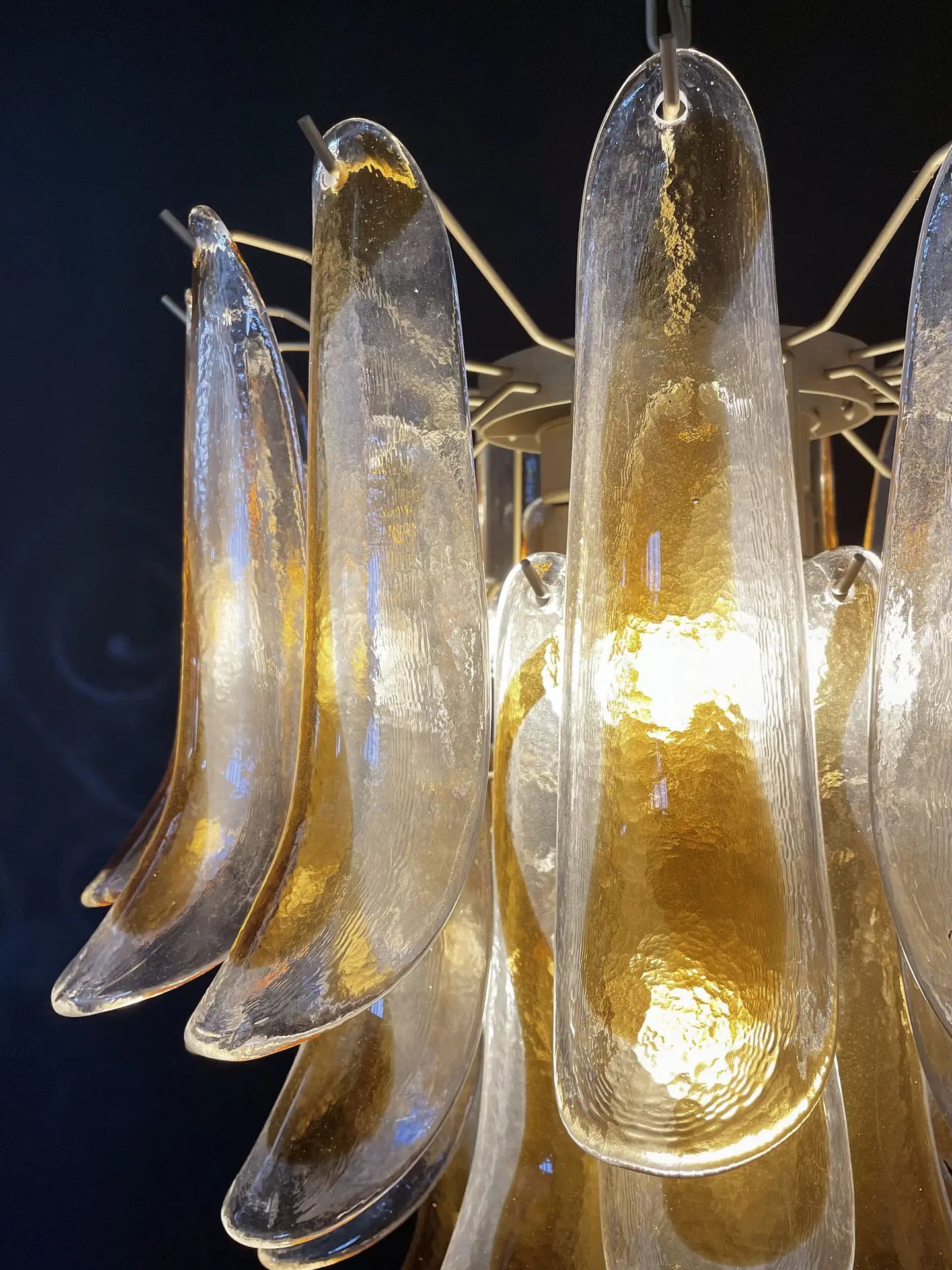 Murano Chandelier 41 Yellow Petal Glass