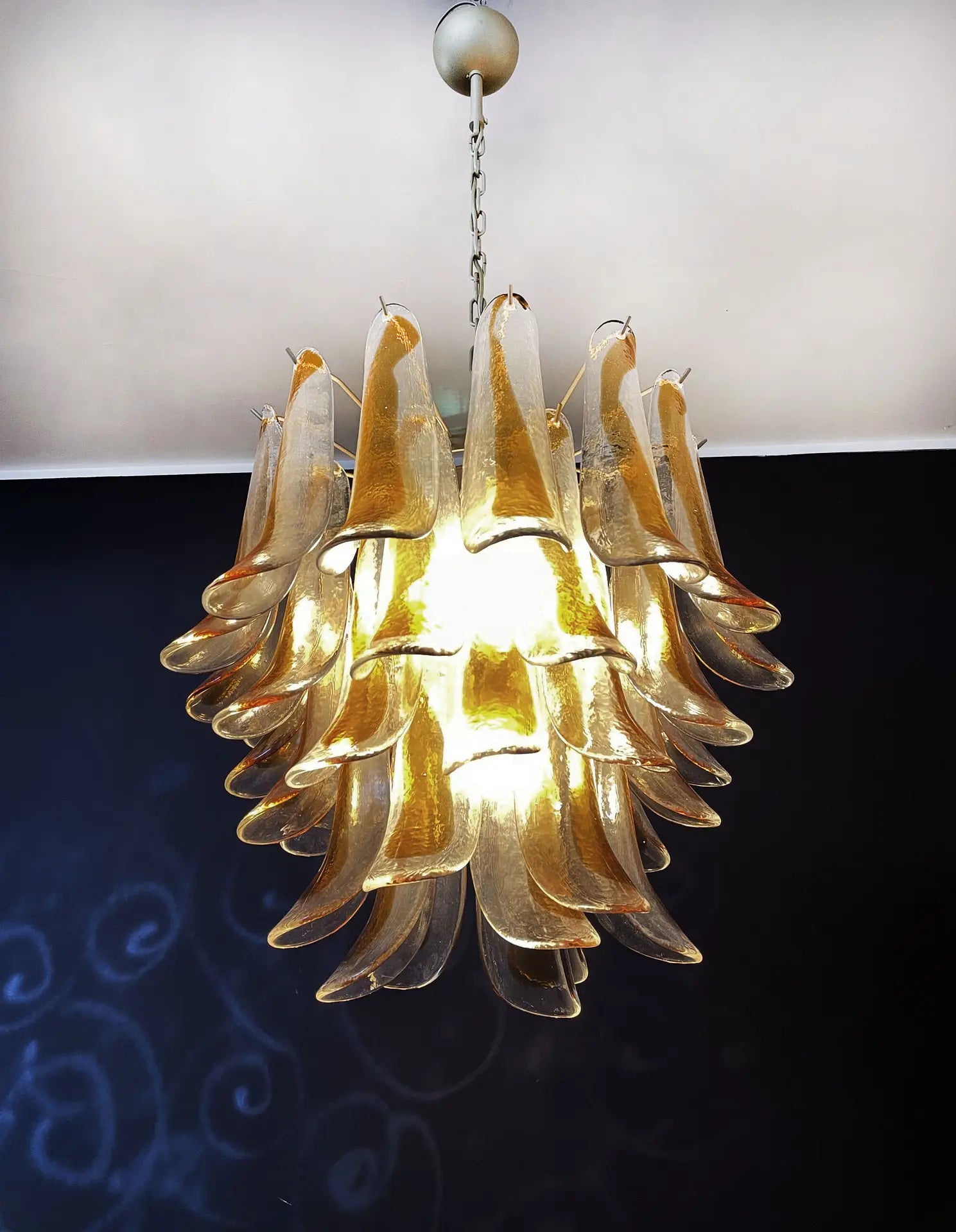 Murano Chandelier 41 Yellow Petal Glass