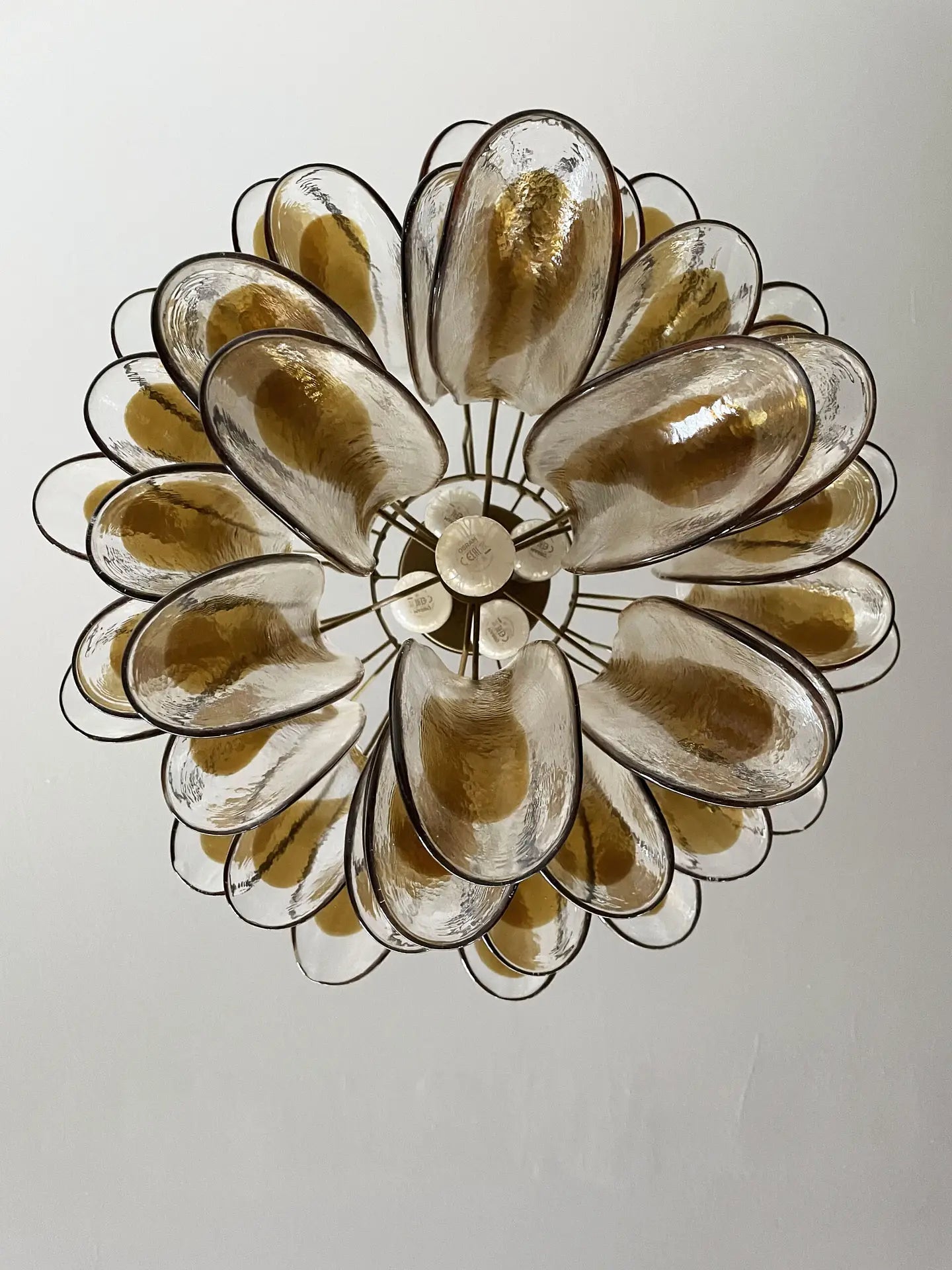 Murano Chandelier 41 Yellow Petal Glass