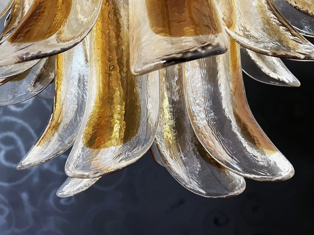Murano Chandelier 41 Yellow Petal Glass