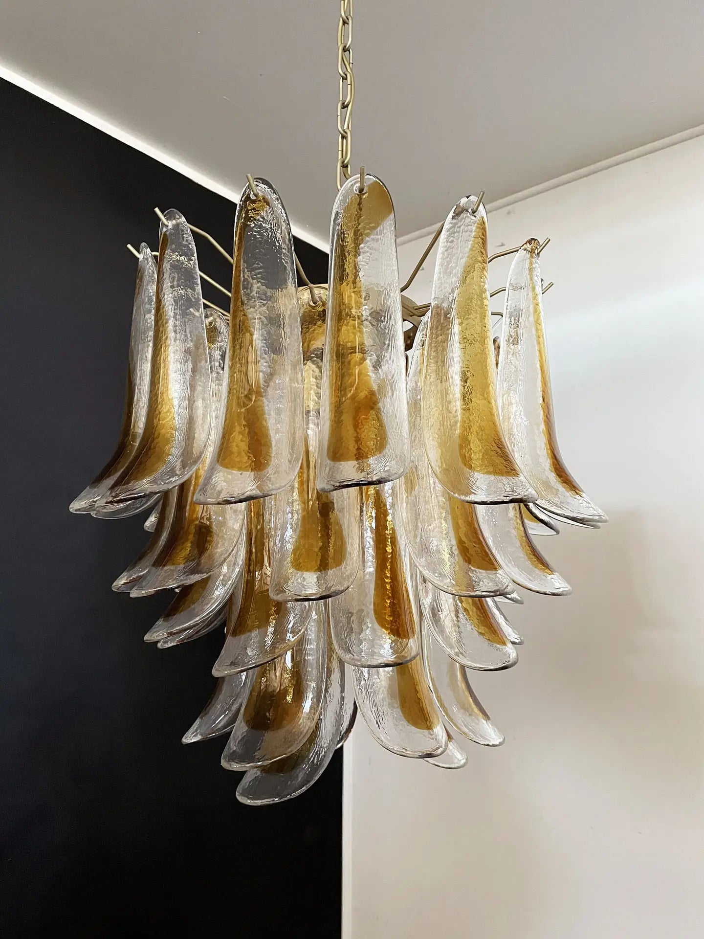 Murano Chandelier 41 Yellow Petal Glass