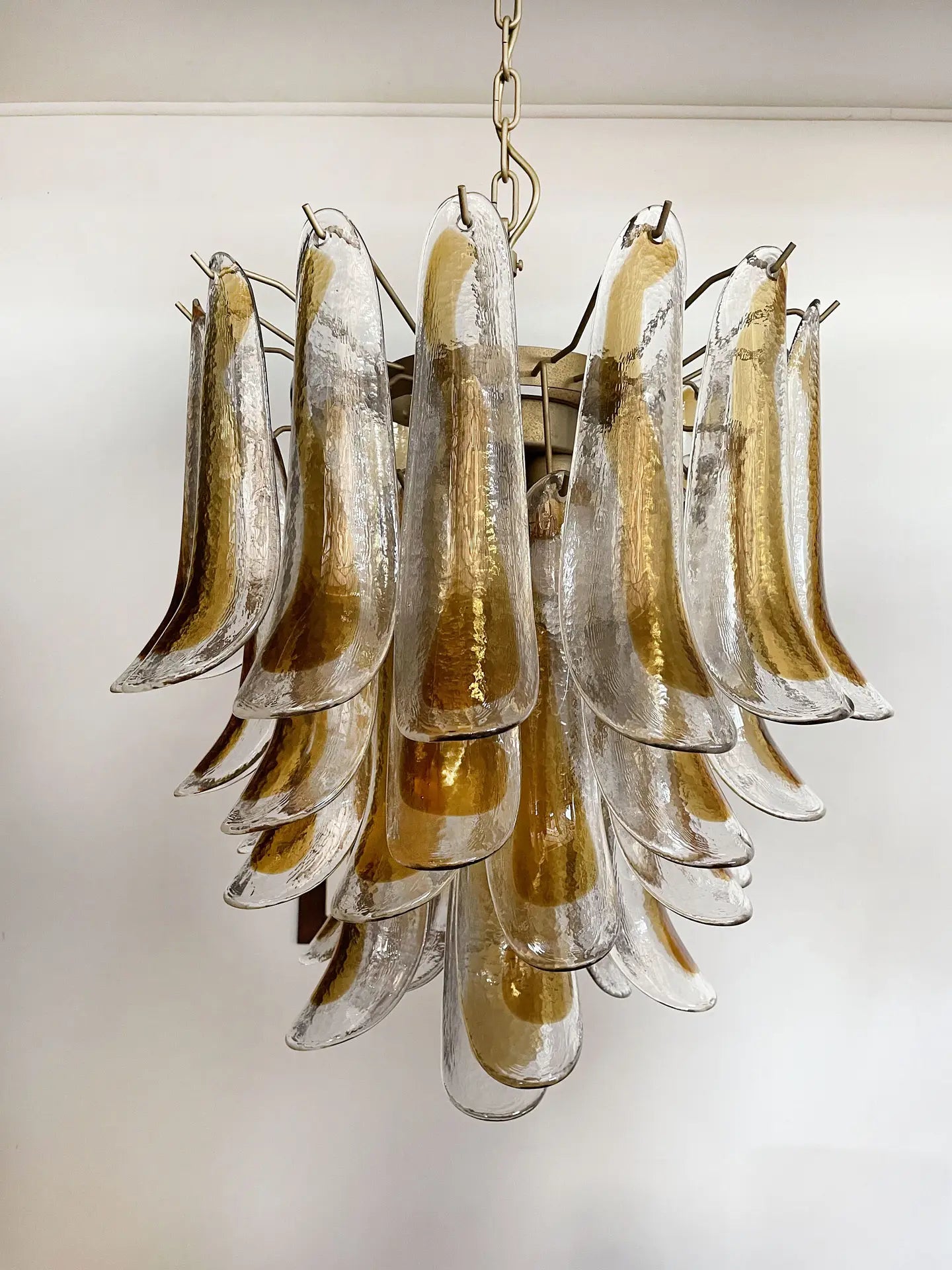 Murano Chandelier 41 Yellow Petal Glass
