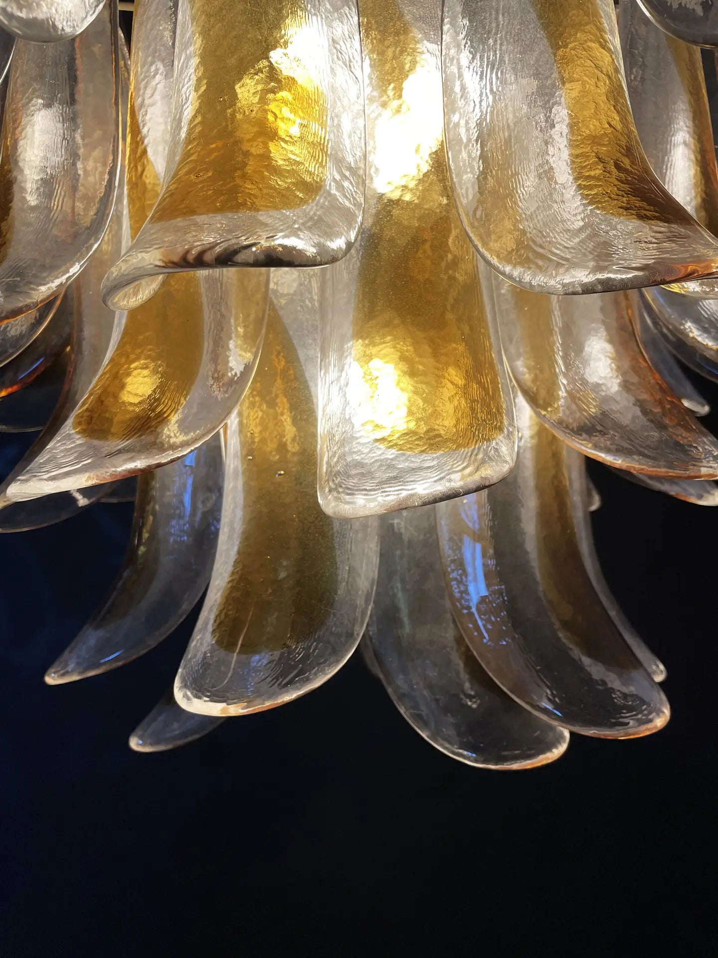 Murano Chandelier 41 Yellow Petal Glass
