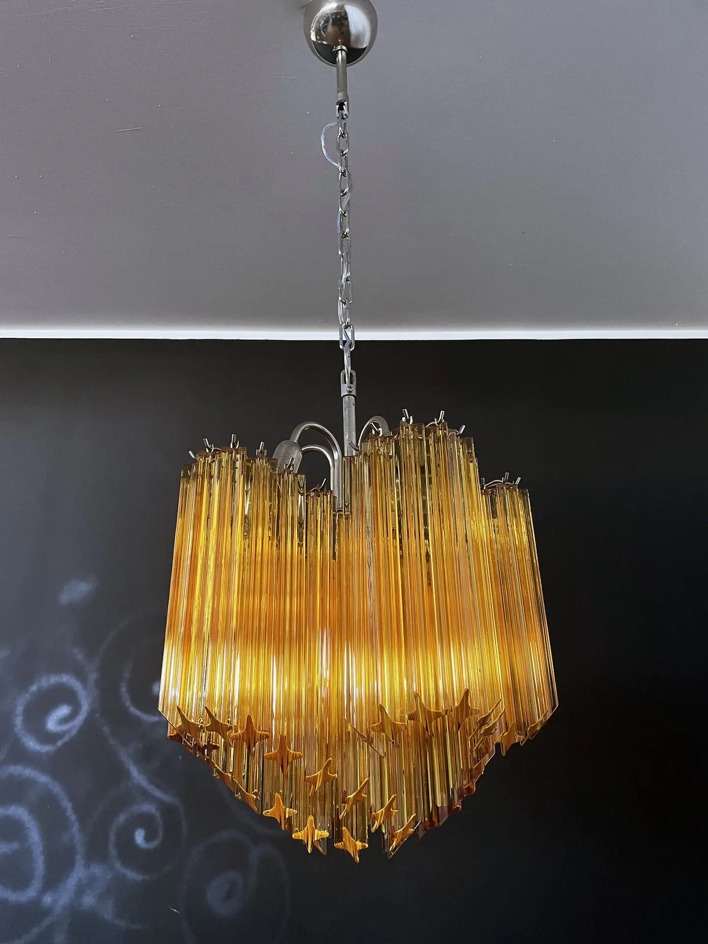 Murano Chandelier 60 Yellow Prism Glass
