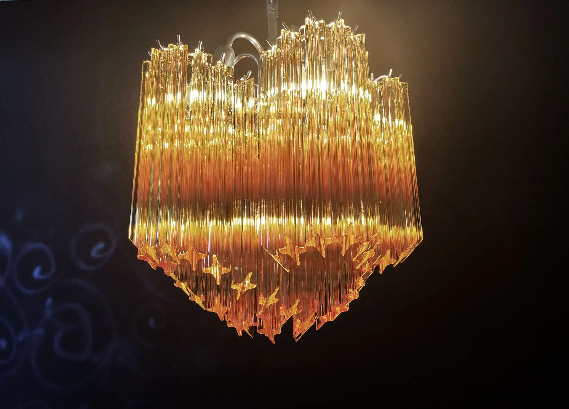 Murano Chandelier 60 Yellow Prism Glass