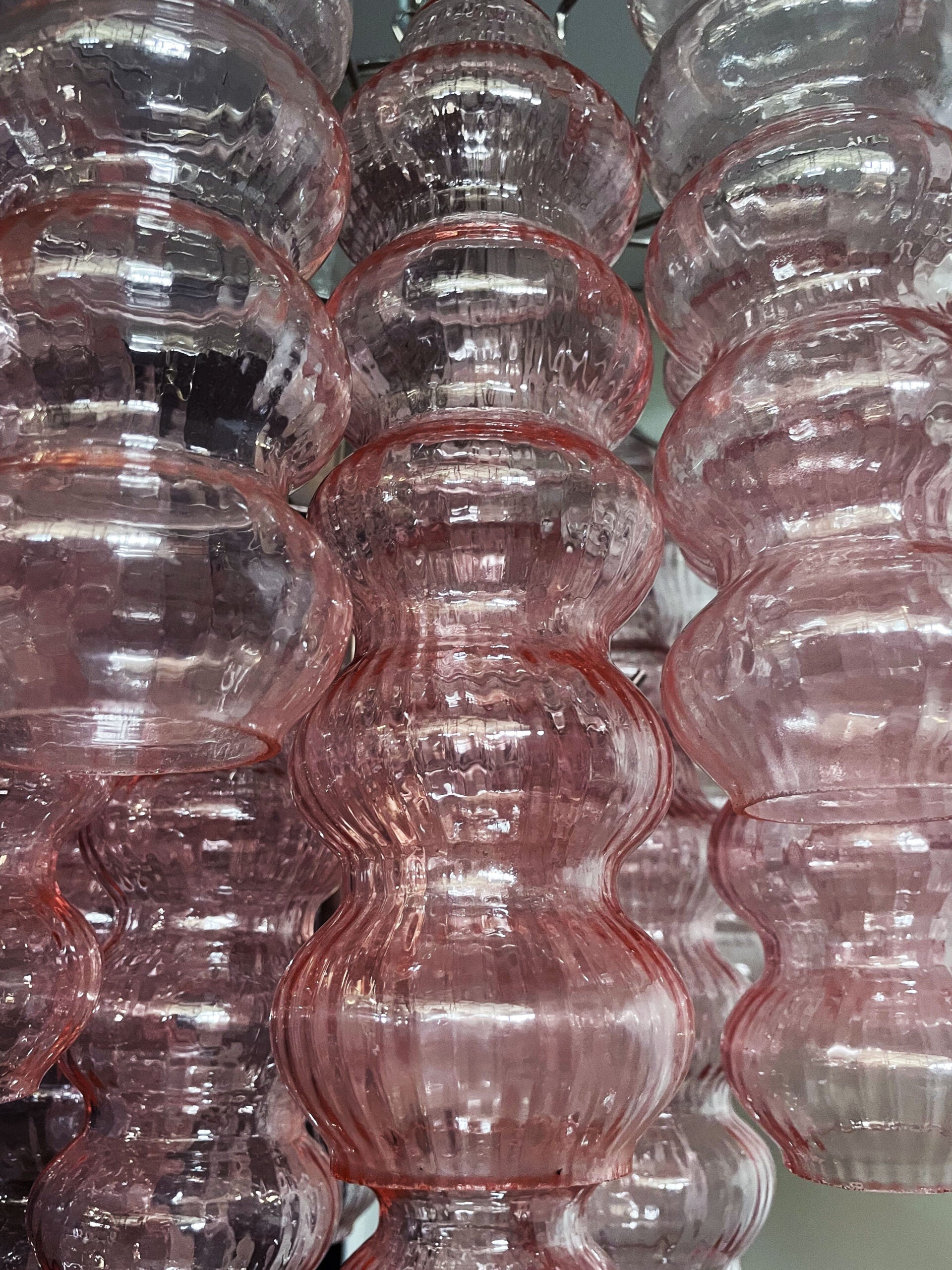 Murano Chandelier 26 Pink Glass Tubes