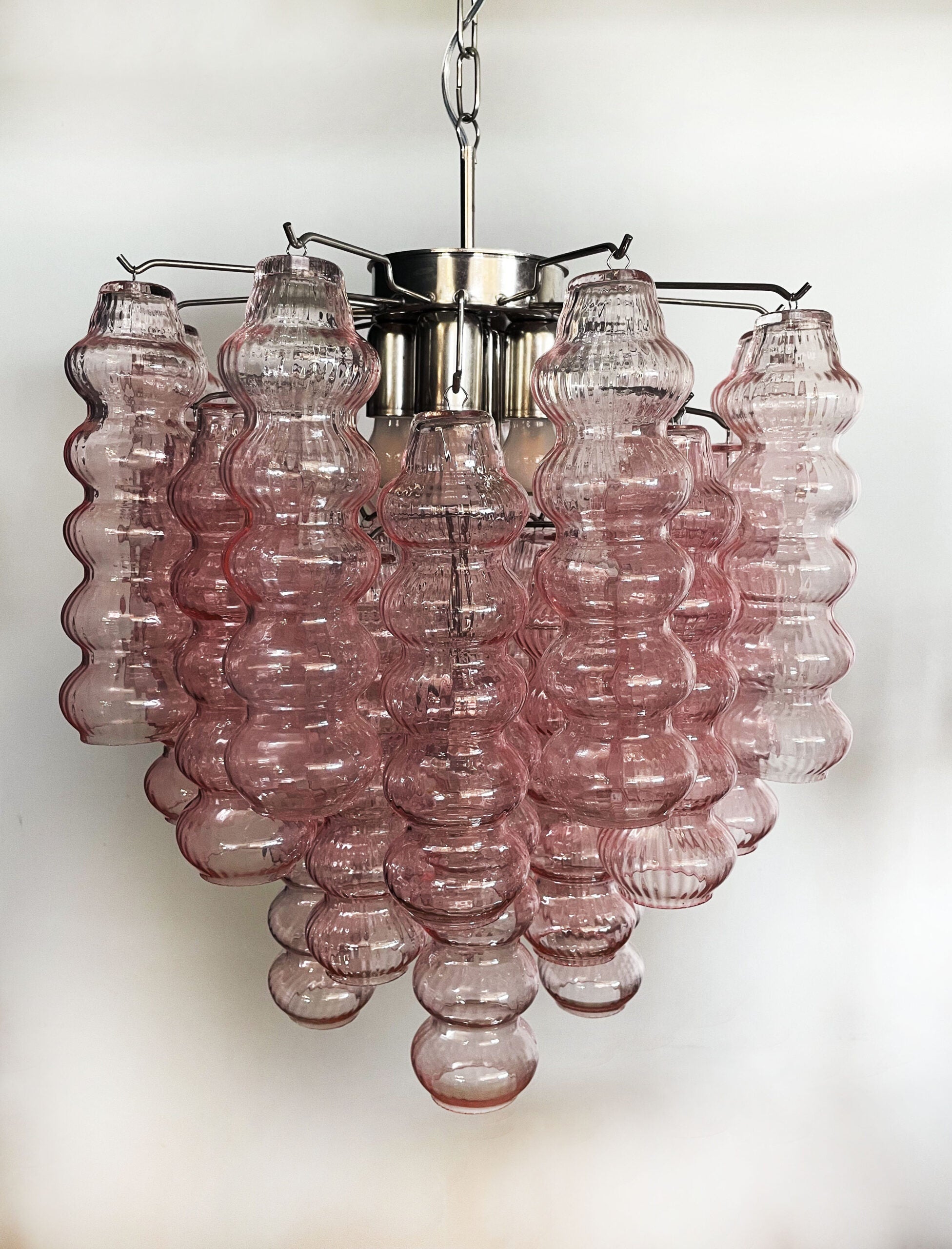 Murano Chandelier 26 Pink Glass Tubes