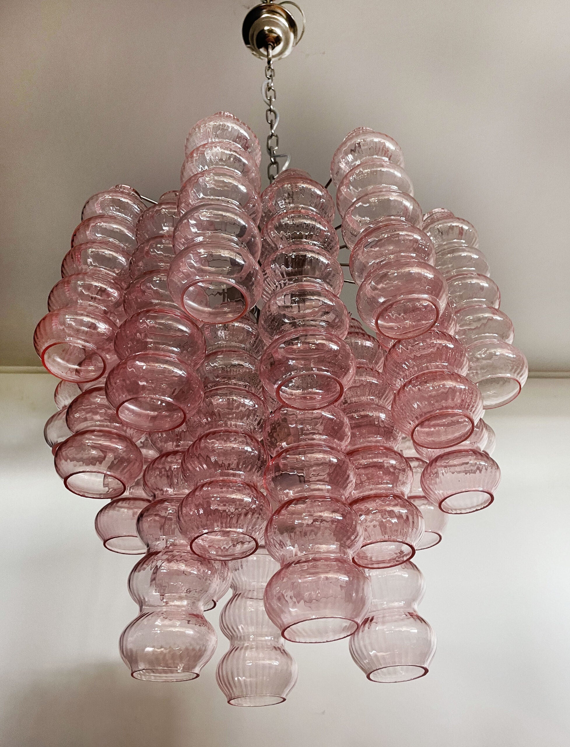 Murano Chandelier 26 Pink Glass Tubes