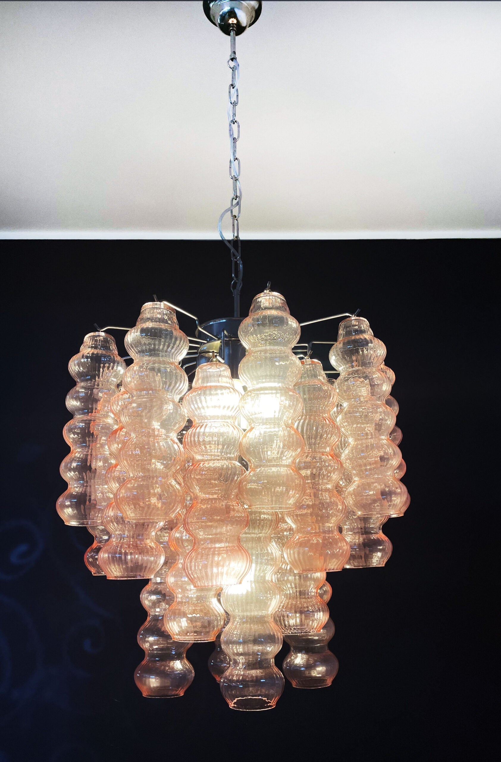 Murano Chandelier 26 Pink Glass Tubes
