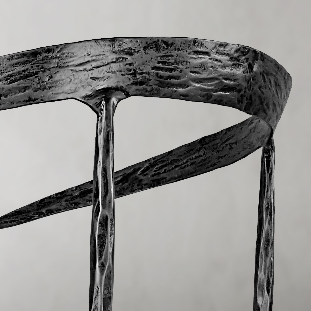 Hand-Forged Metal Curved Chair