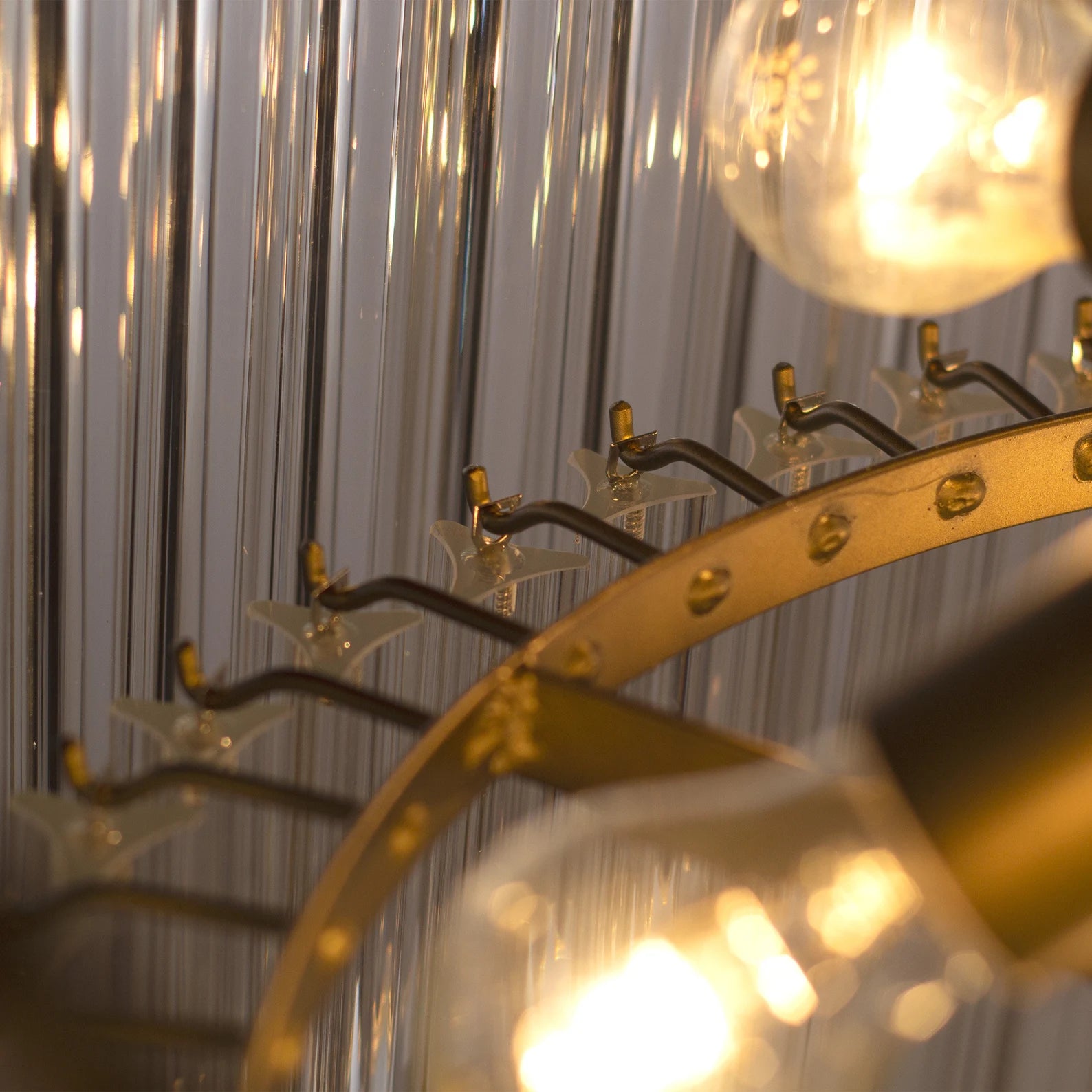 Large chandelier with Murano glass trihedrons inspired midcentury Italian design