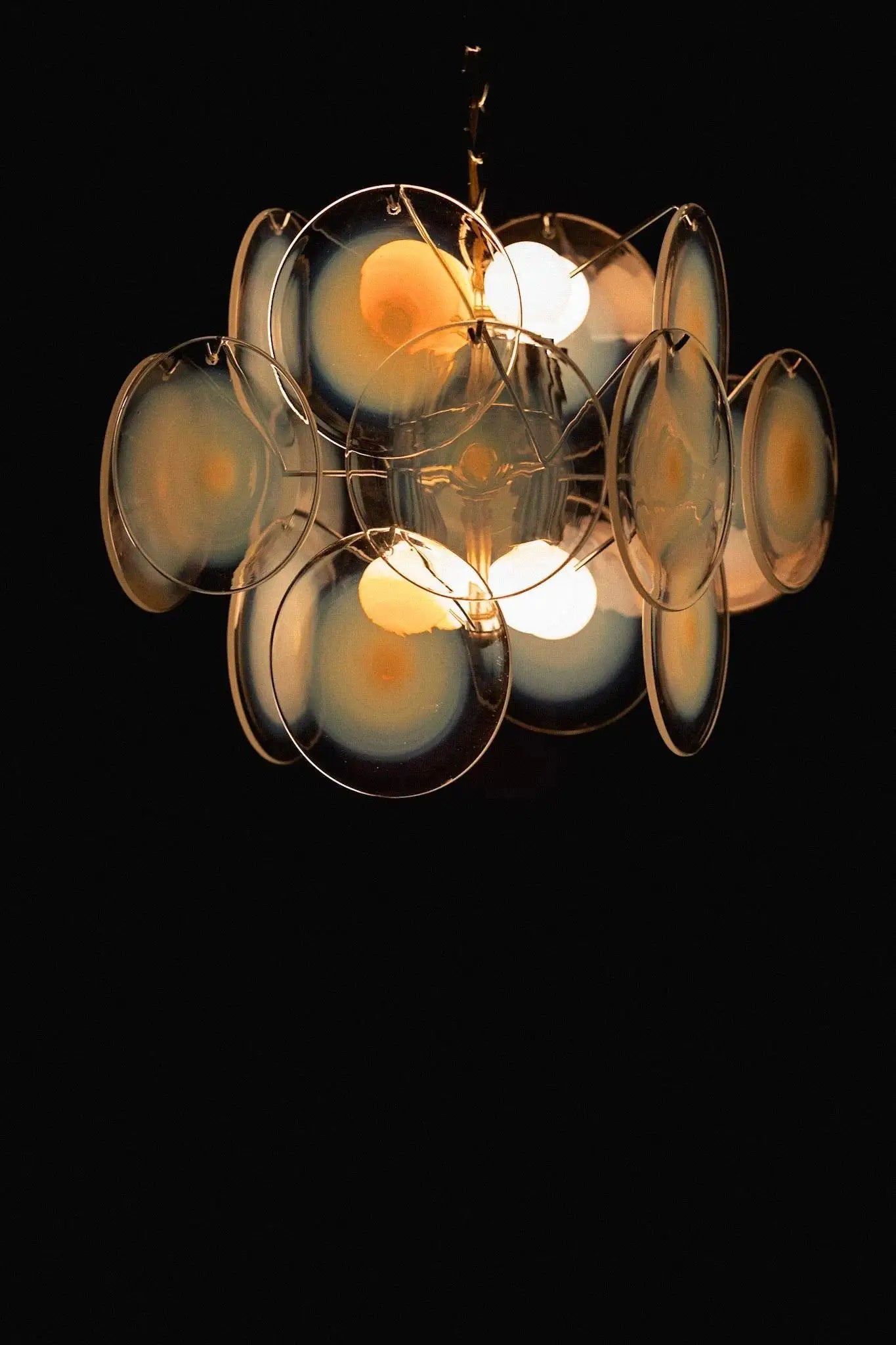 Vistosi Murano Glass Disc Chandelier