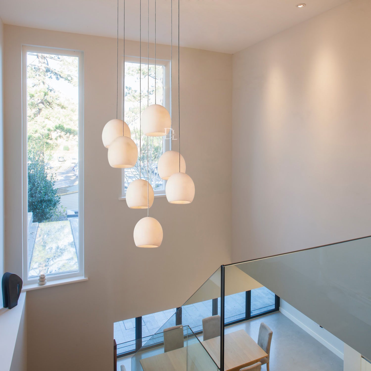 Arica Alabaster Round Chandelier