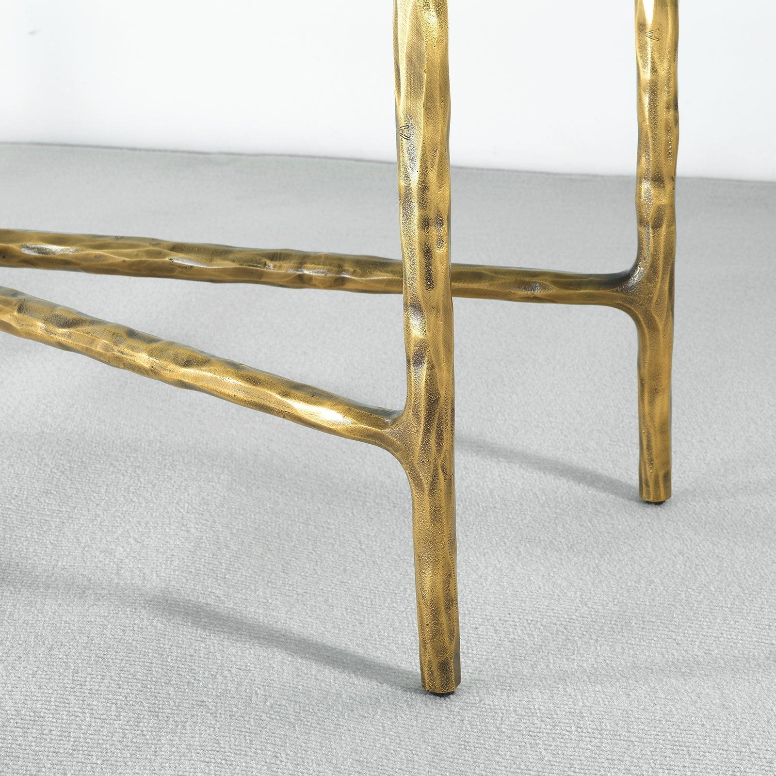 Hand-Forged Metal Rectangle Marble Console Table 60" 72"