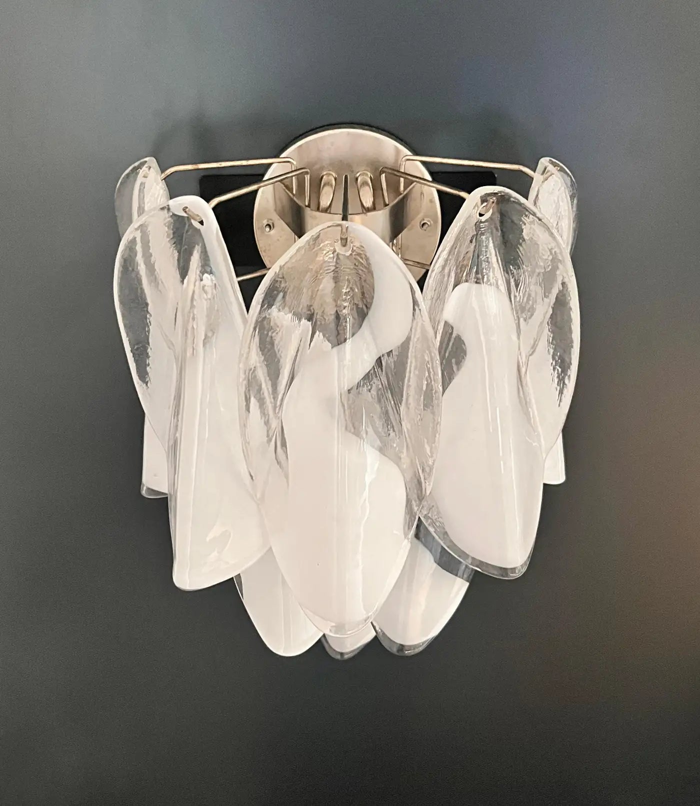 Pair of Vintage Italian Murano wall lights -20 "rondini" glass  1