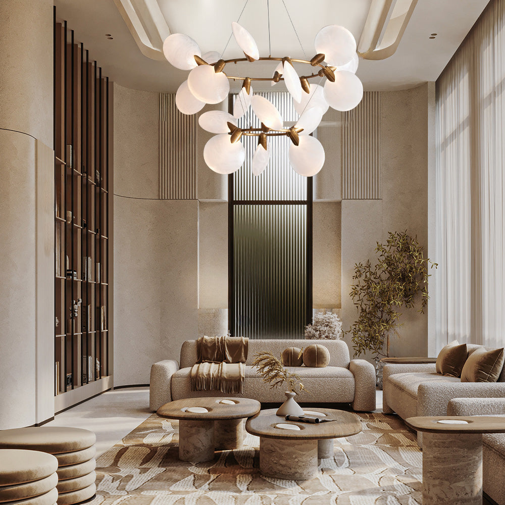 Leafloor 2-Tiered Halo Chandelier
