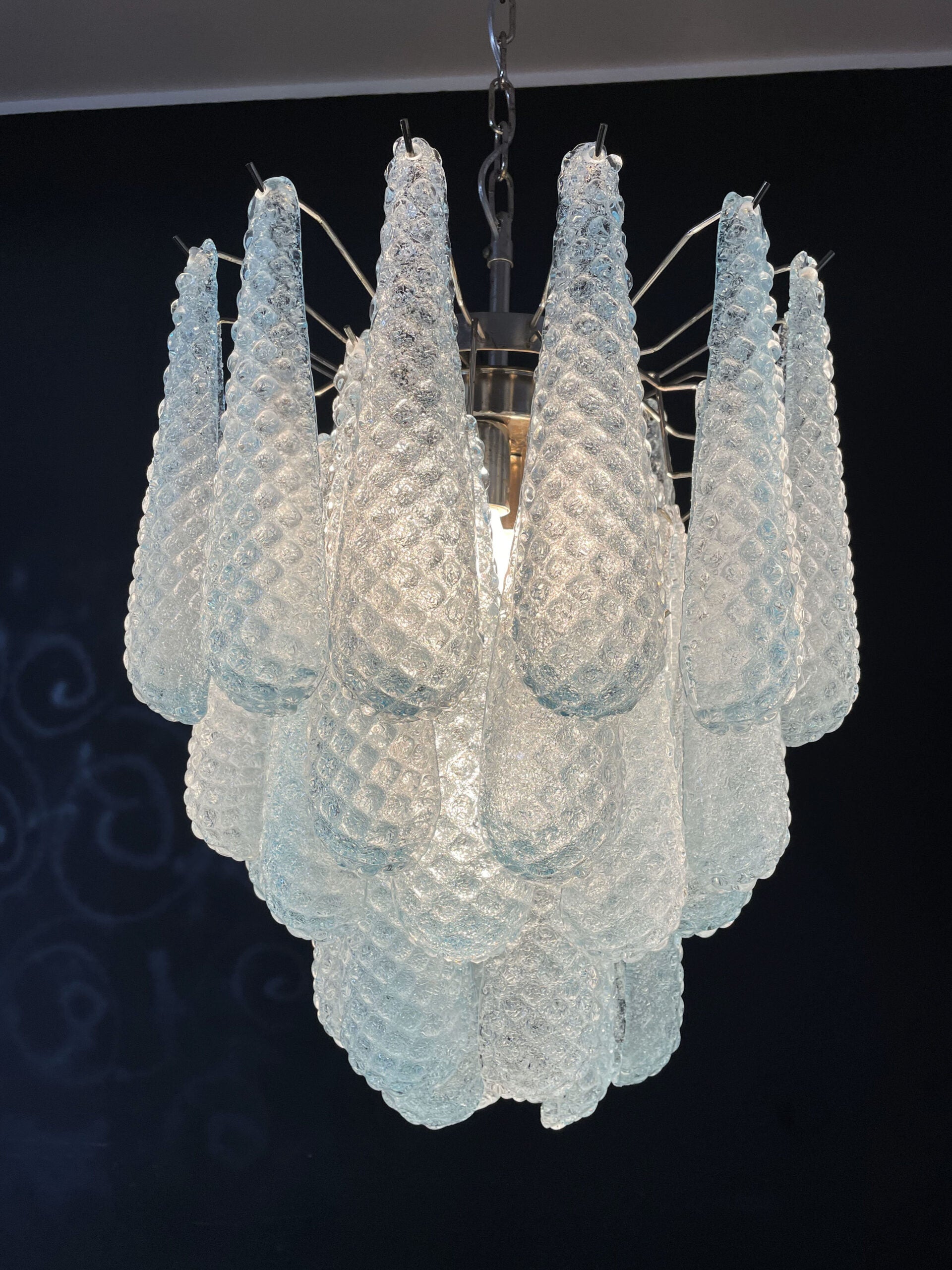 Murano Chandelier 41 Blue Drop Glass