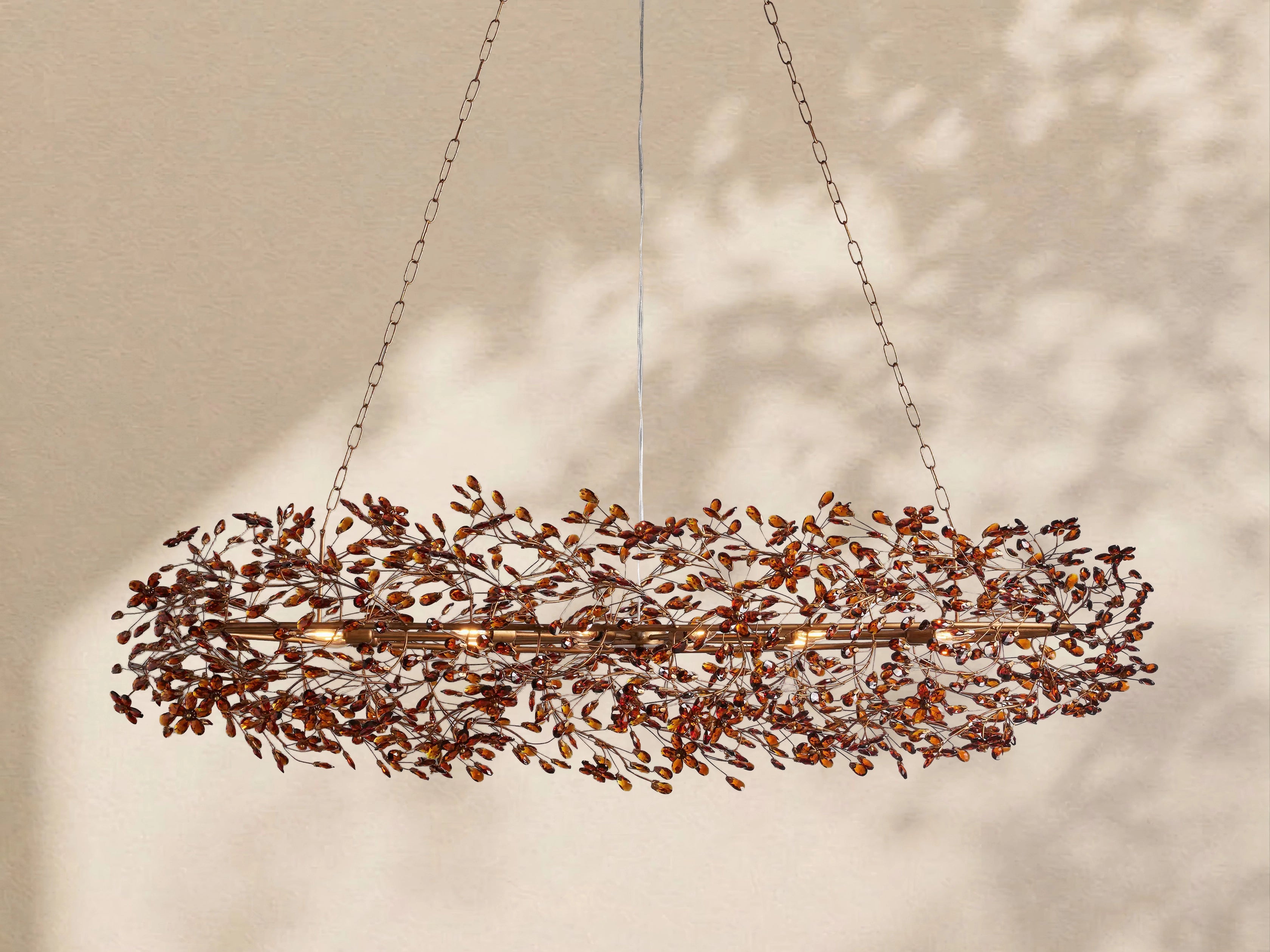 Fiore Colored Oval Chandelier 62" 74"