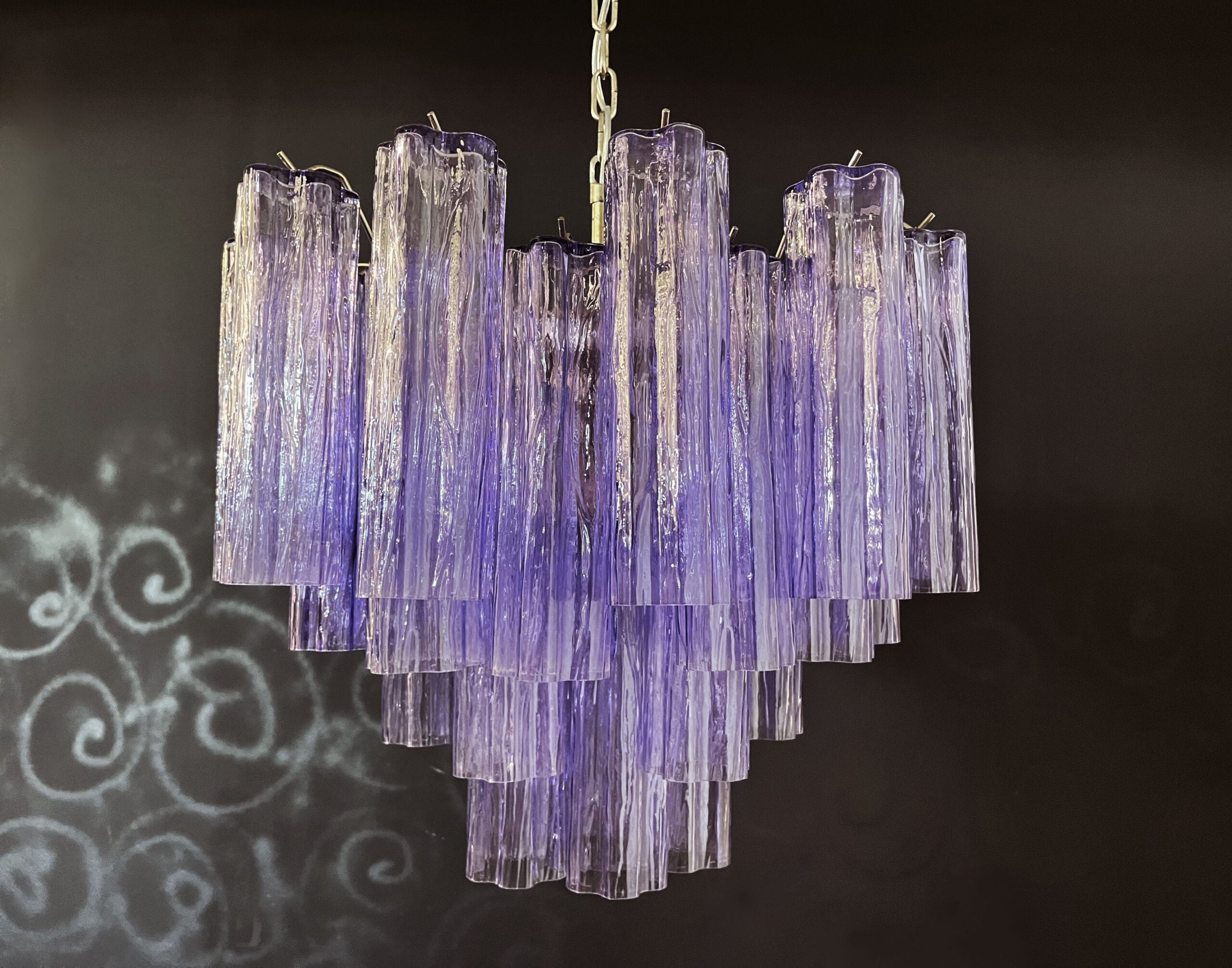 Murano Chandelier 36 Purple Glass Tubes