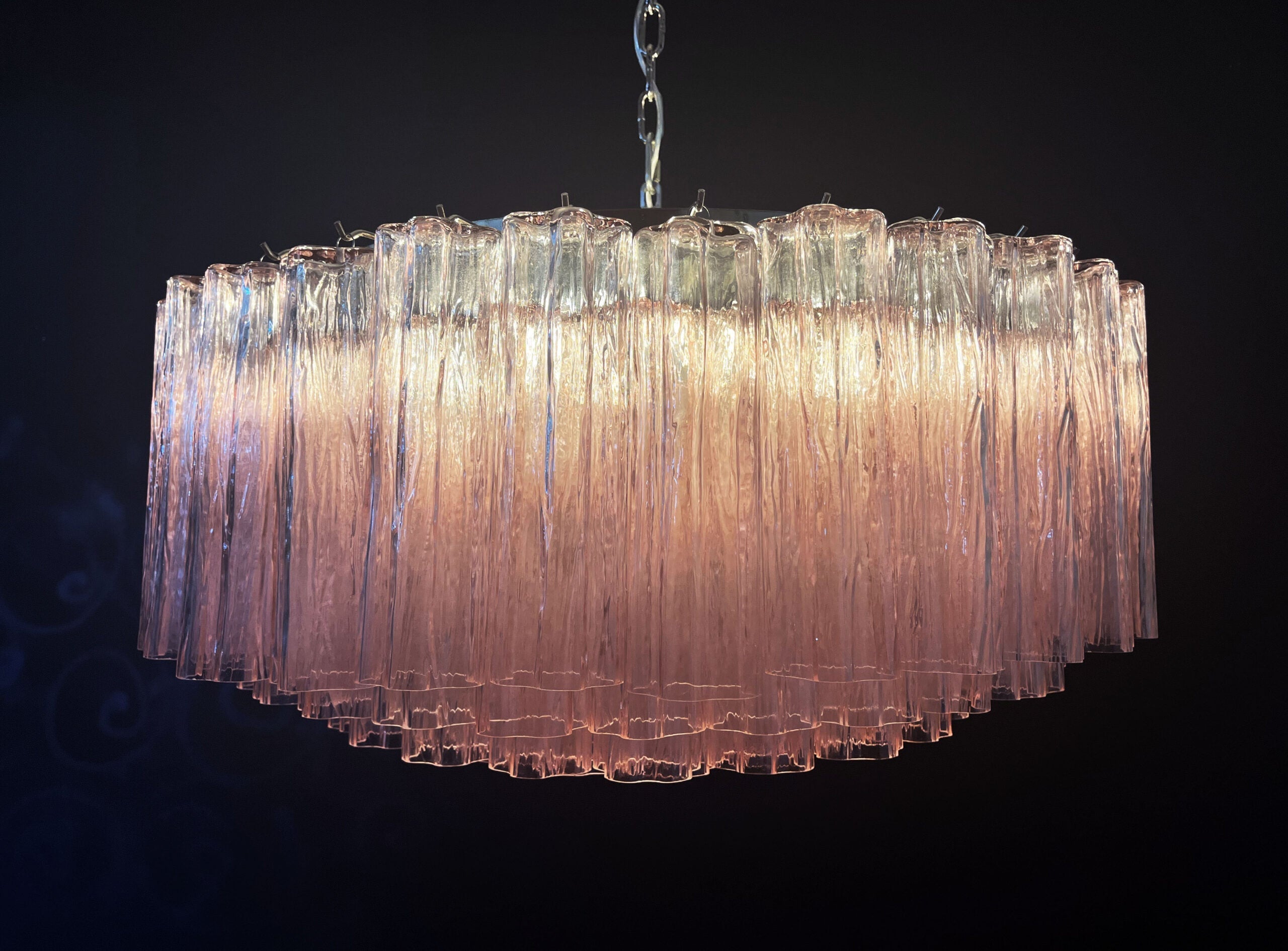 Murano Chandelier 101 Pink Glass Tube